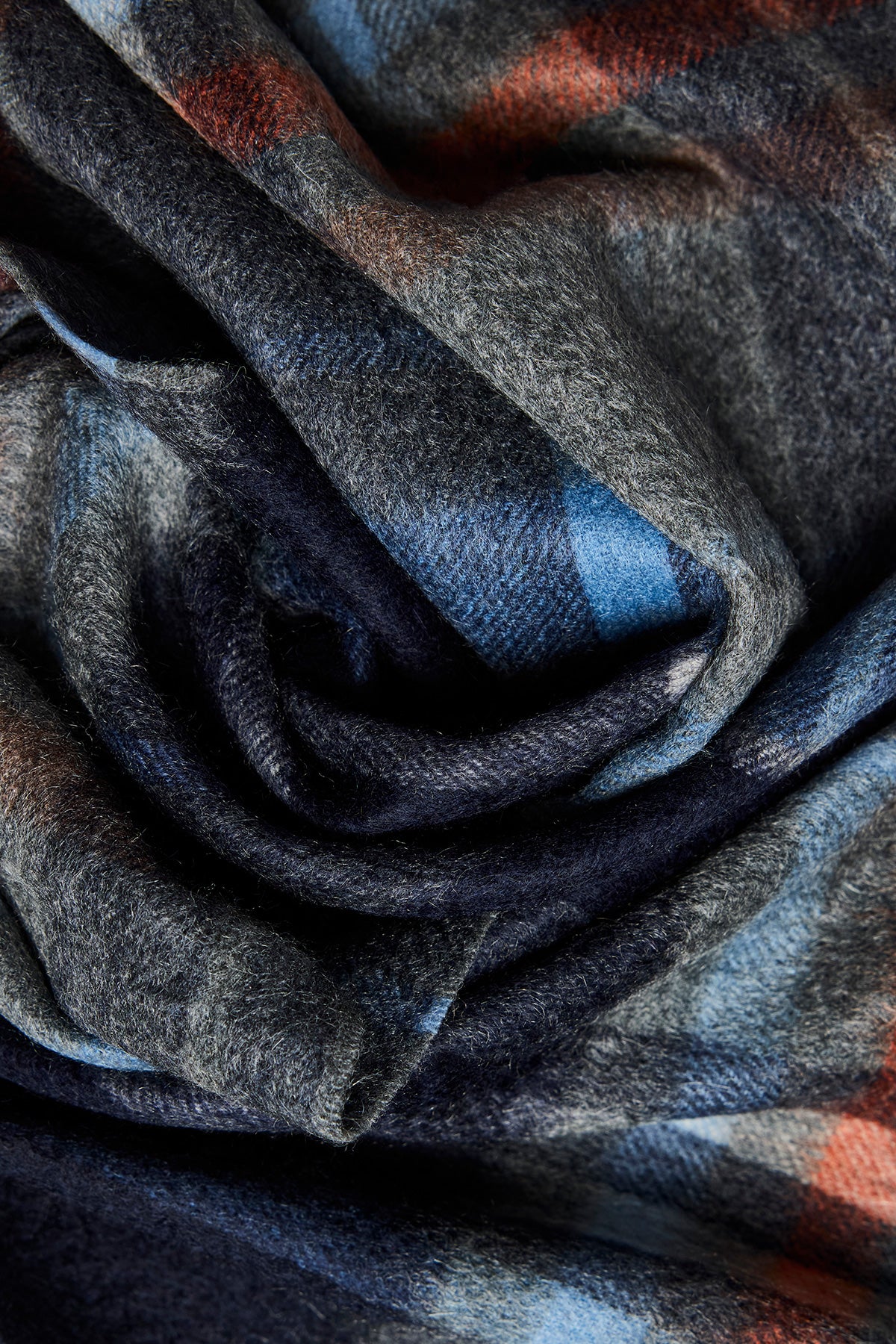 Cashmere Scarf - Orange Stripe