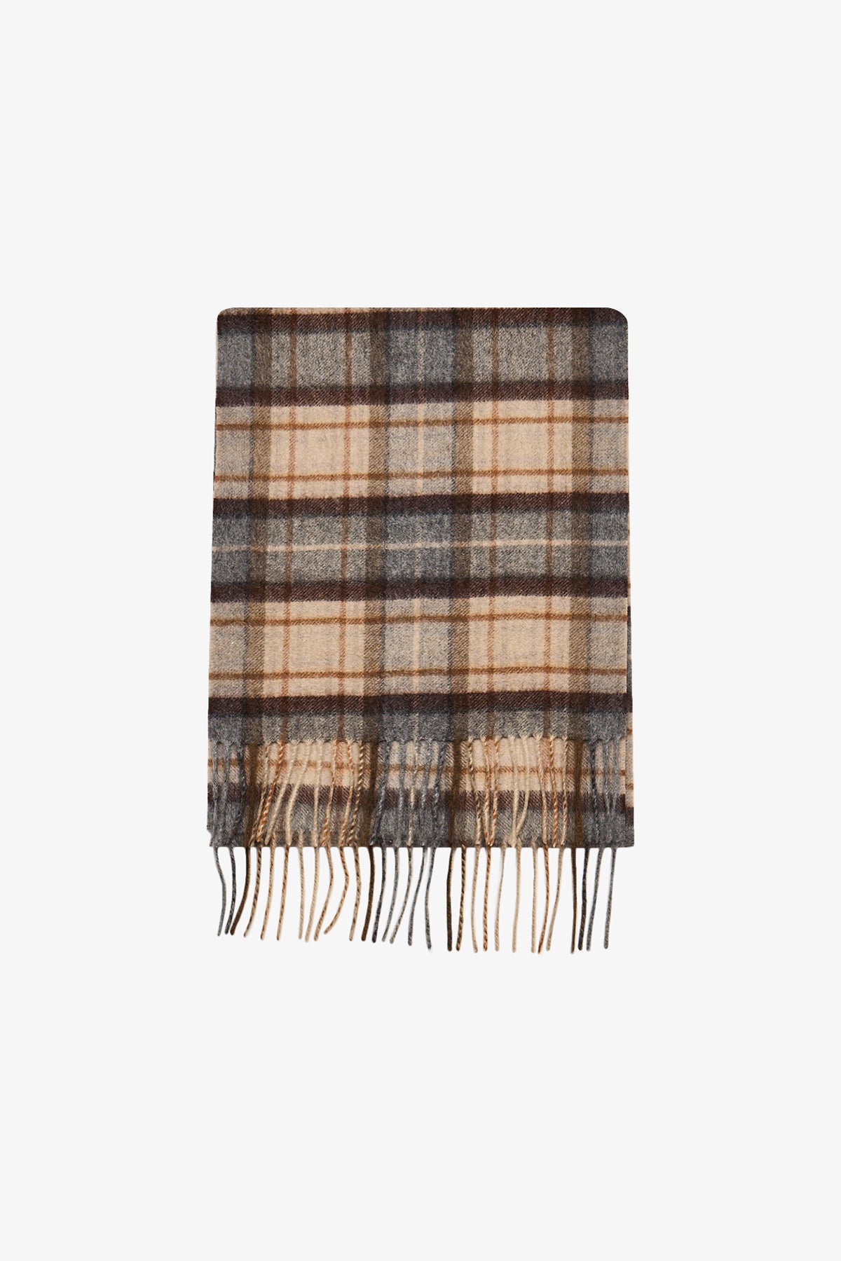 Beige check Cashmere Scarf