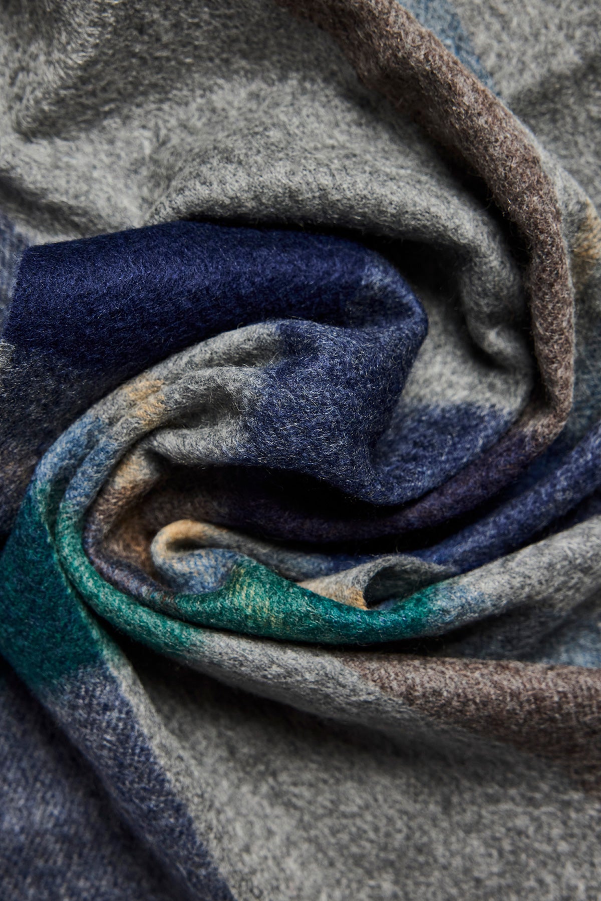 Cashmere Scarf - Light Green Check