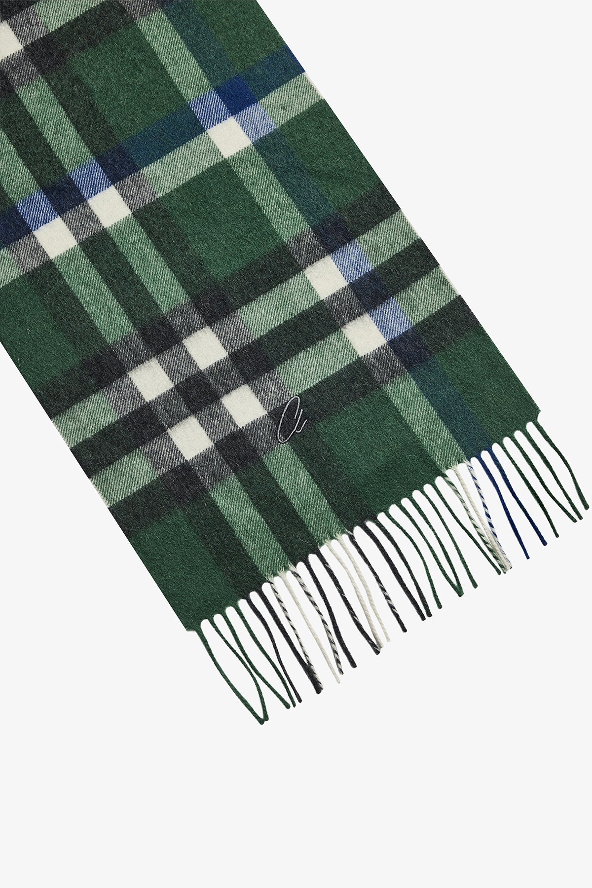 Cashmere Scarf - Green Check