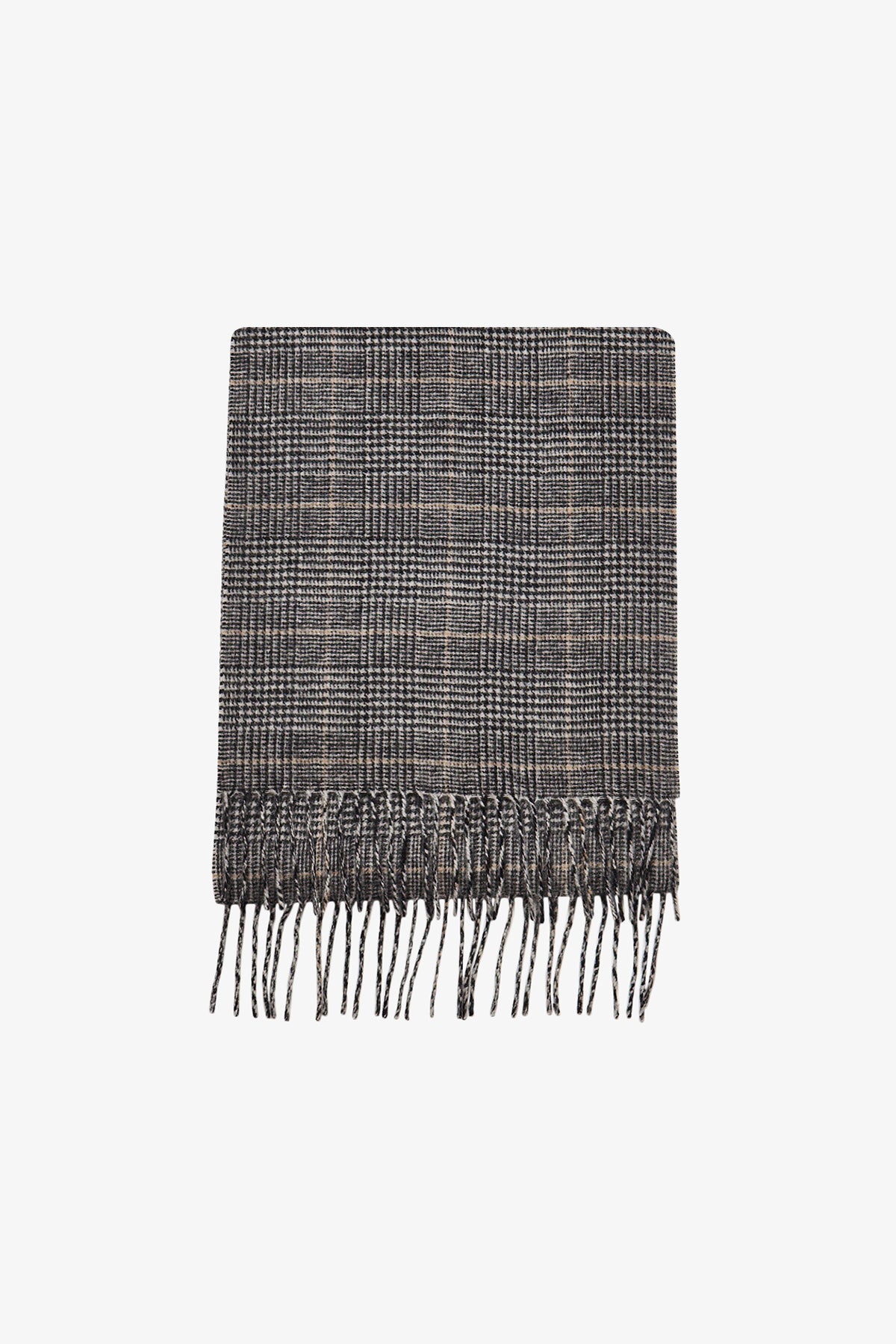 Herritage check grey Cashmere Scarf