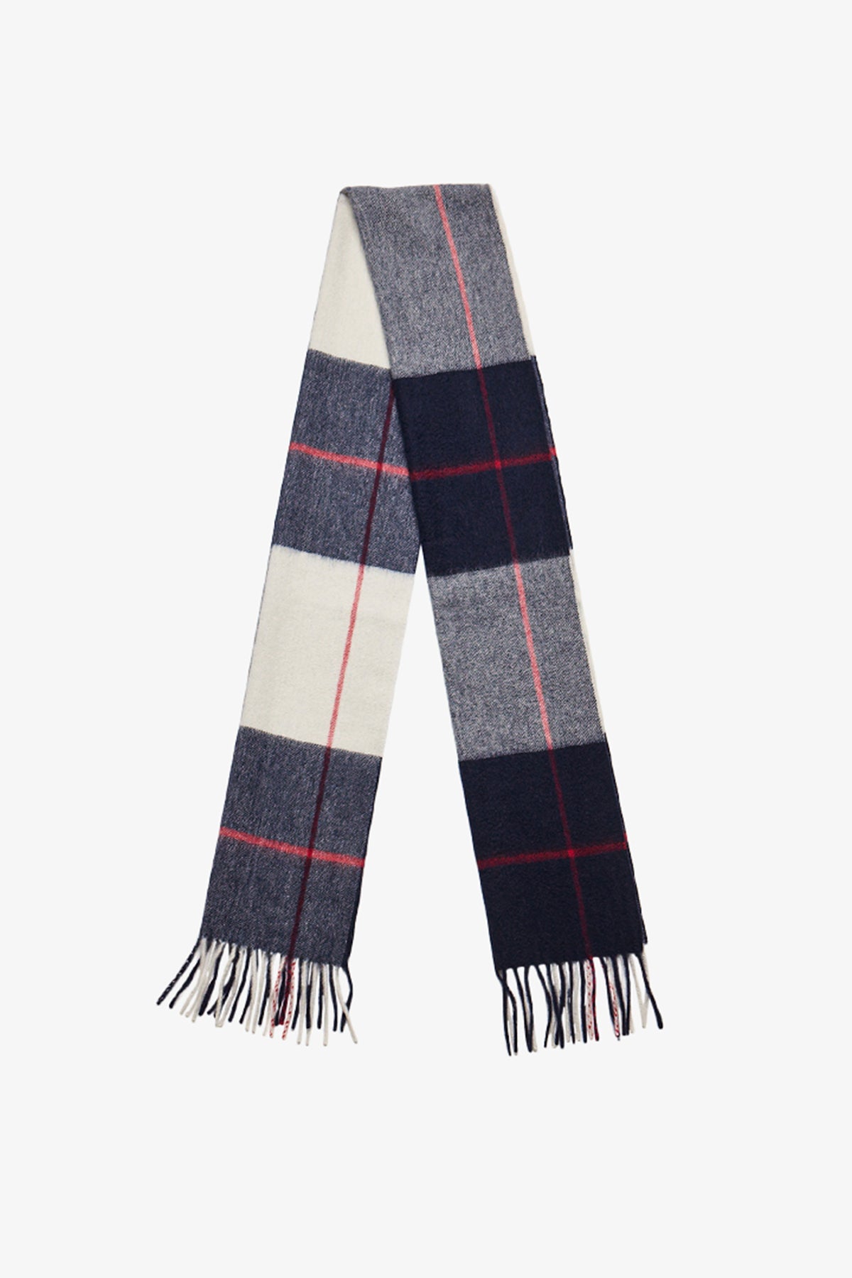 Beige/blue check Cashmere Scarf