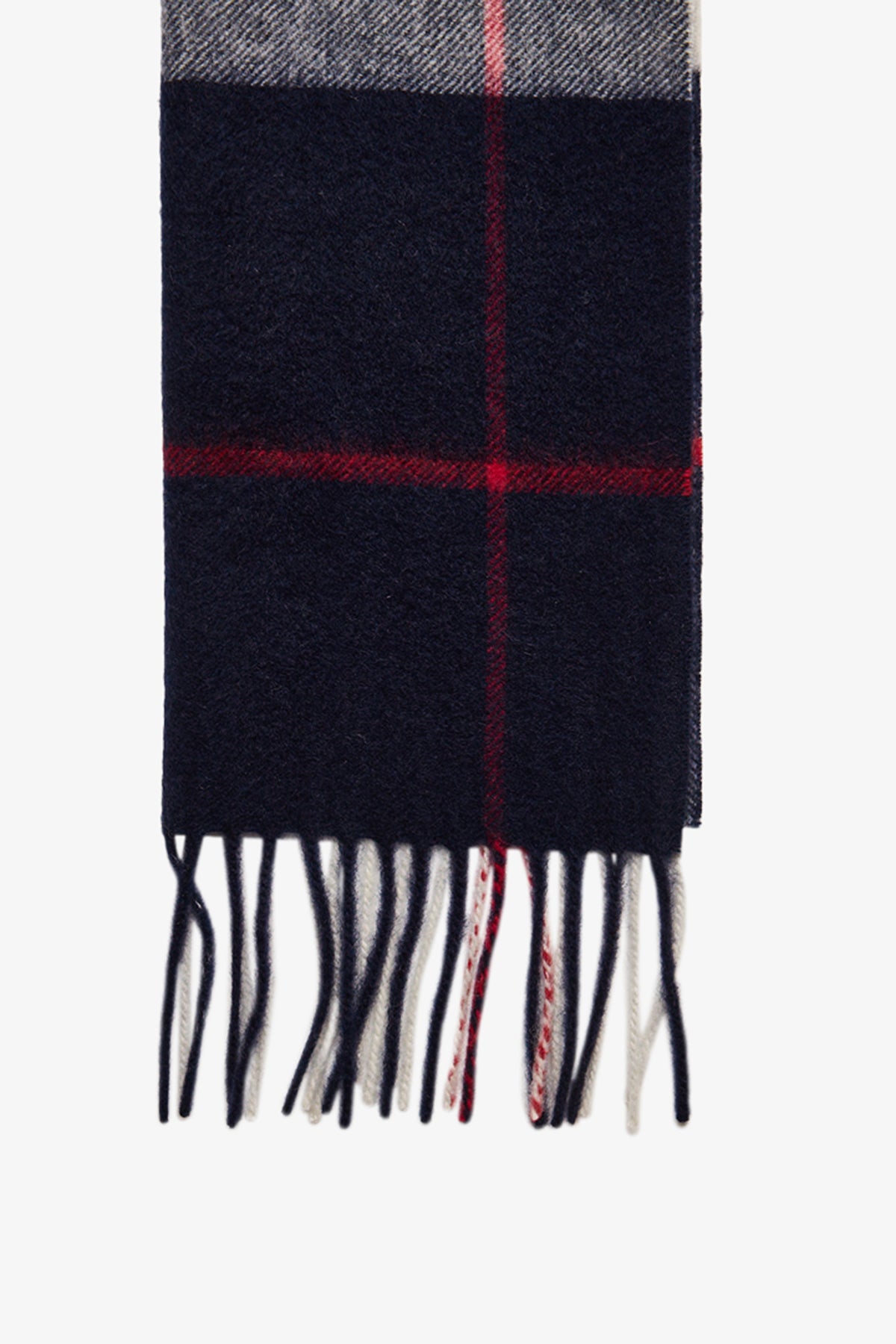 Beige/blue check Cashmere Scarf