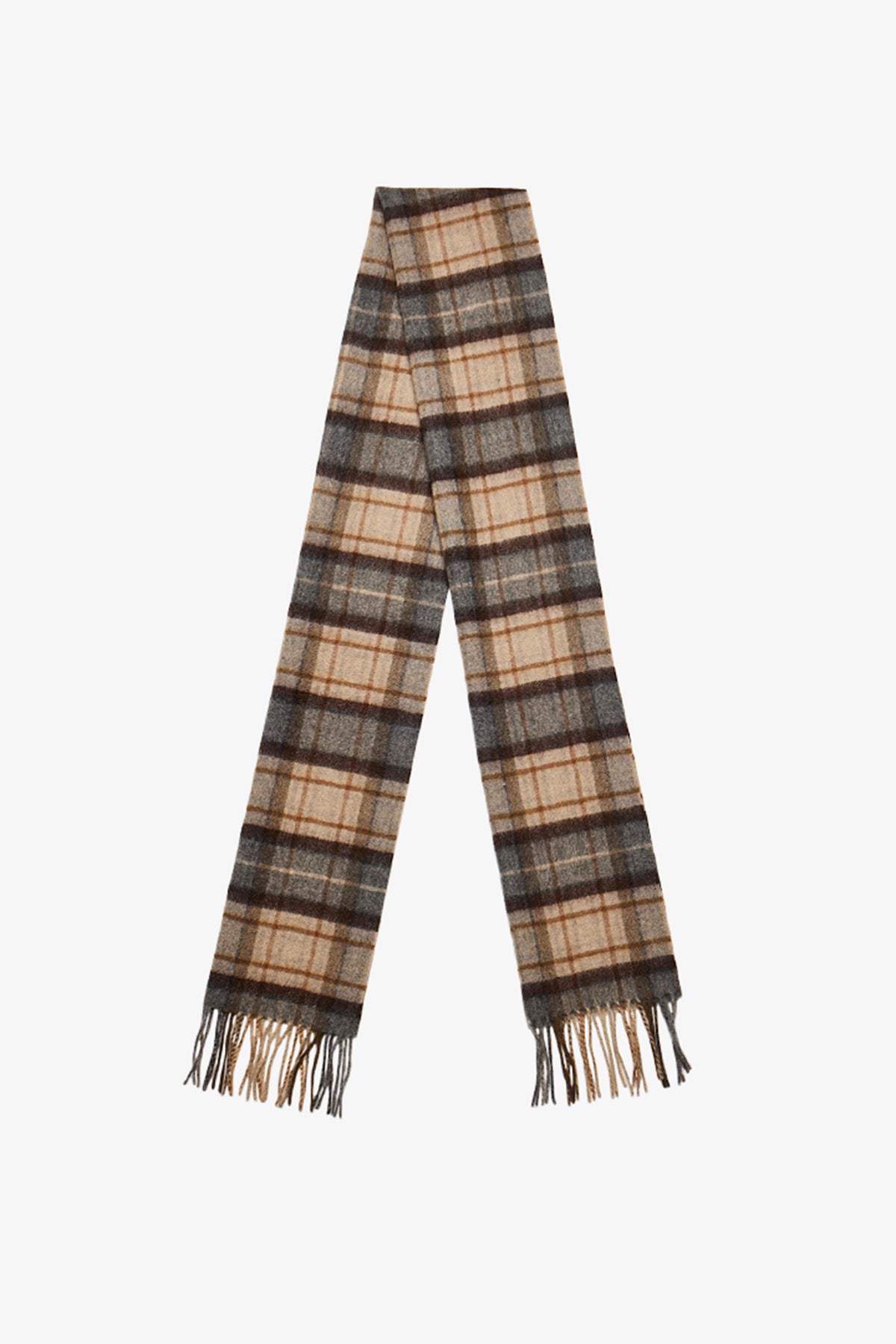 Beige check Cashmere Scarf