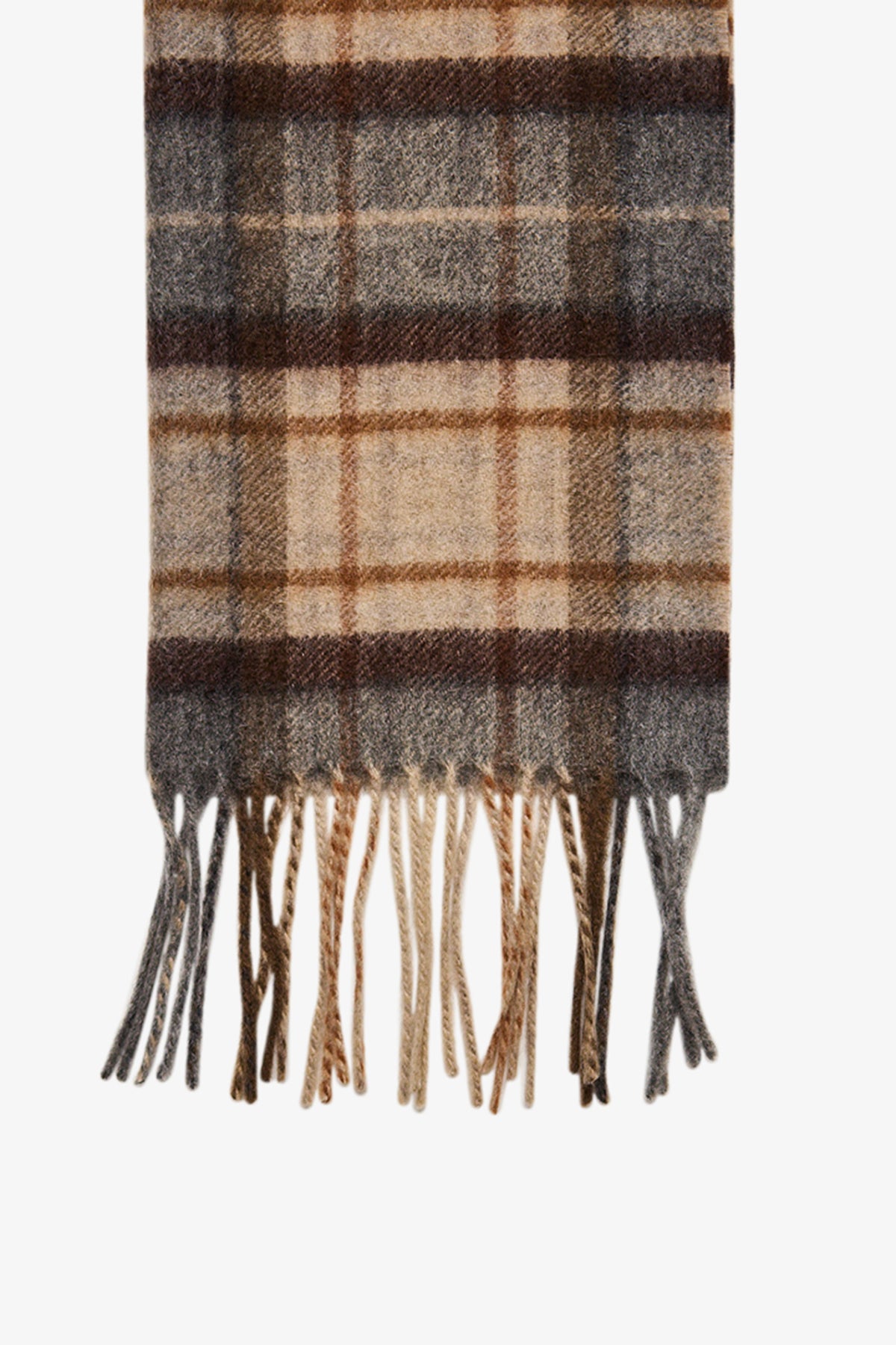 Beige check Cashmere Scarf