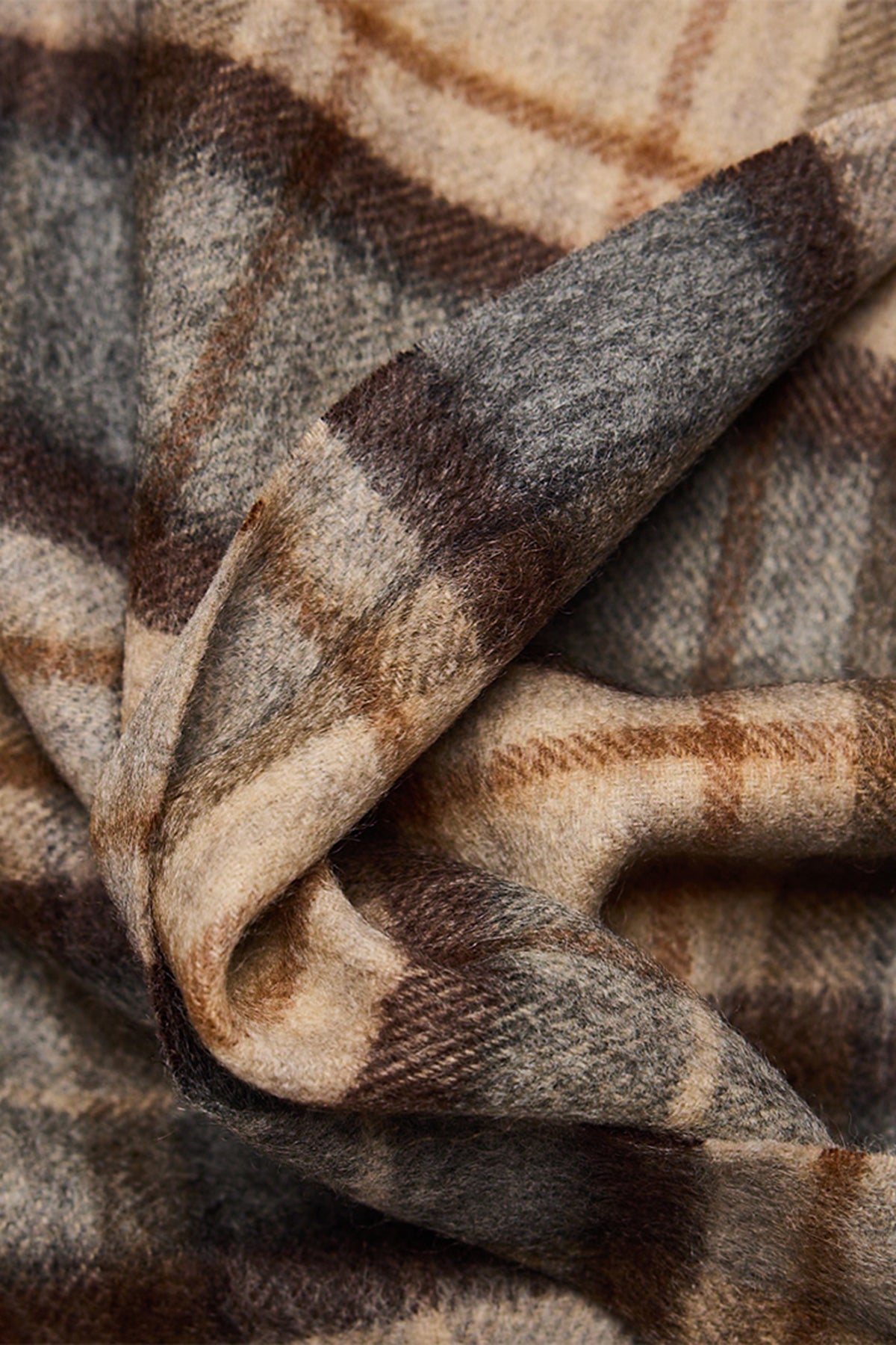 Beige check Cashmere Scarf