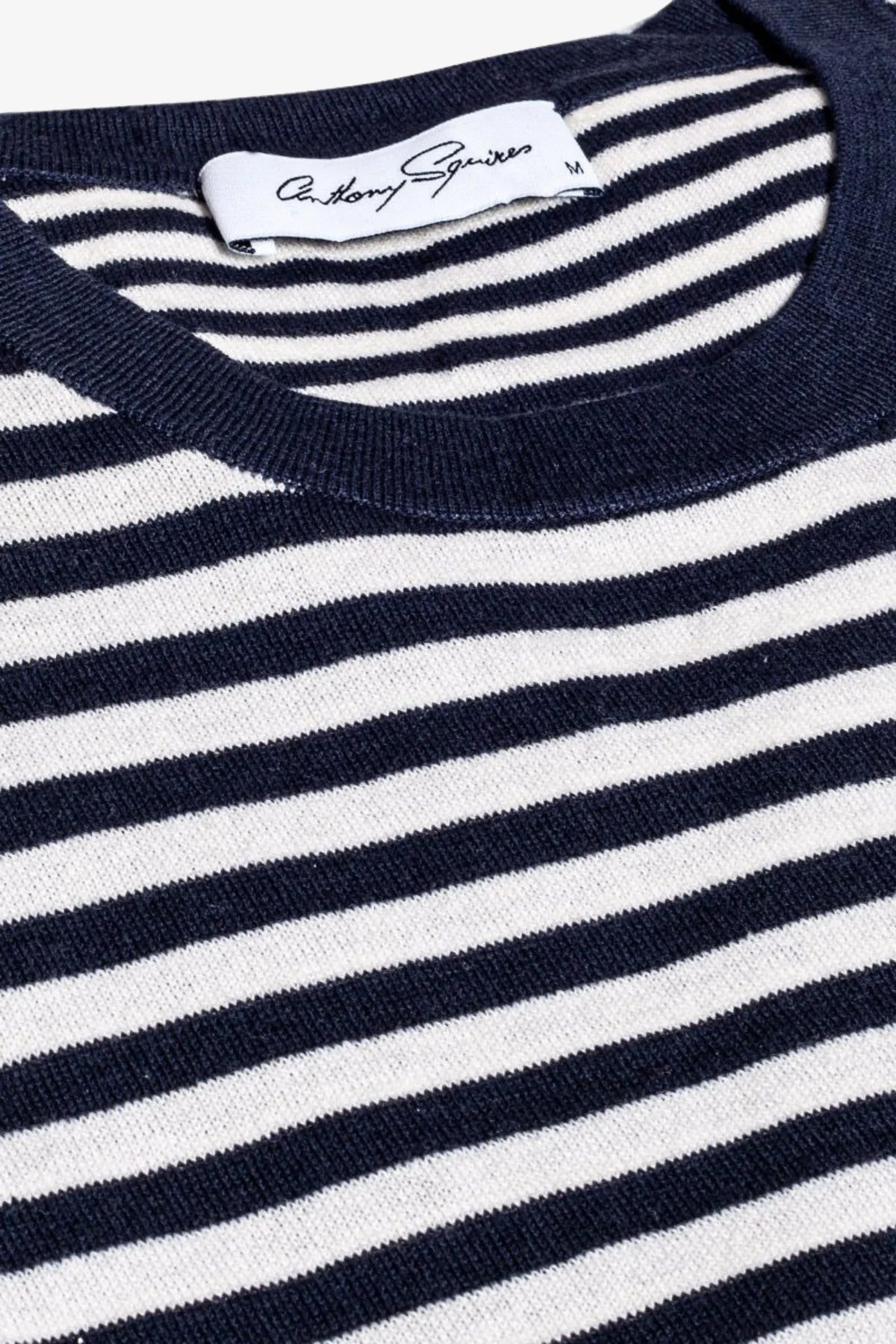 Chance - Navy & White Long Sleeve Knitted T-shirt