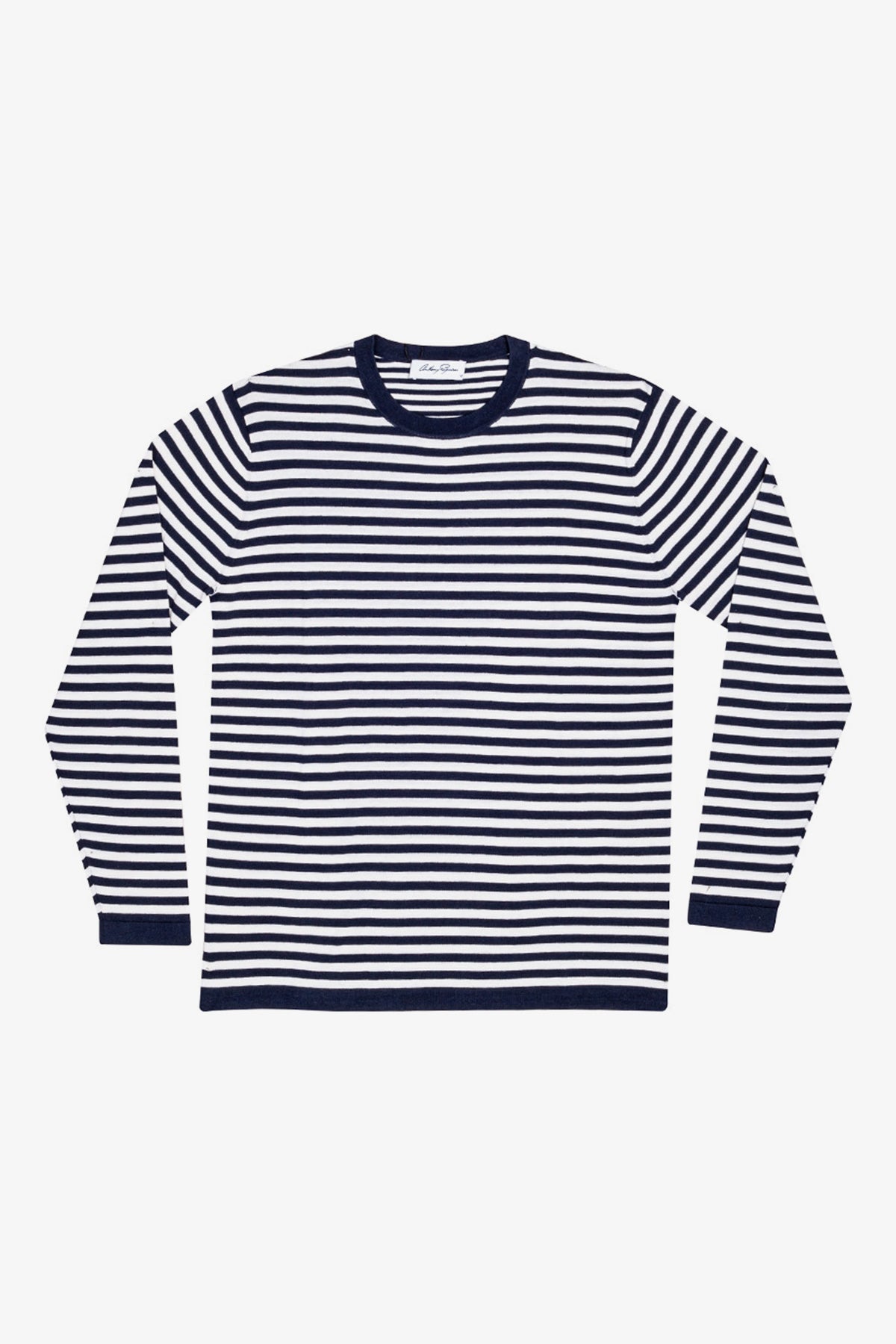 Chance - Navy & White Long Sleeve Knitted T-shirt