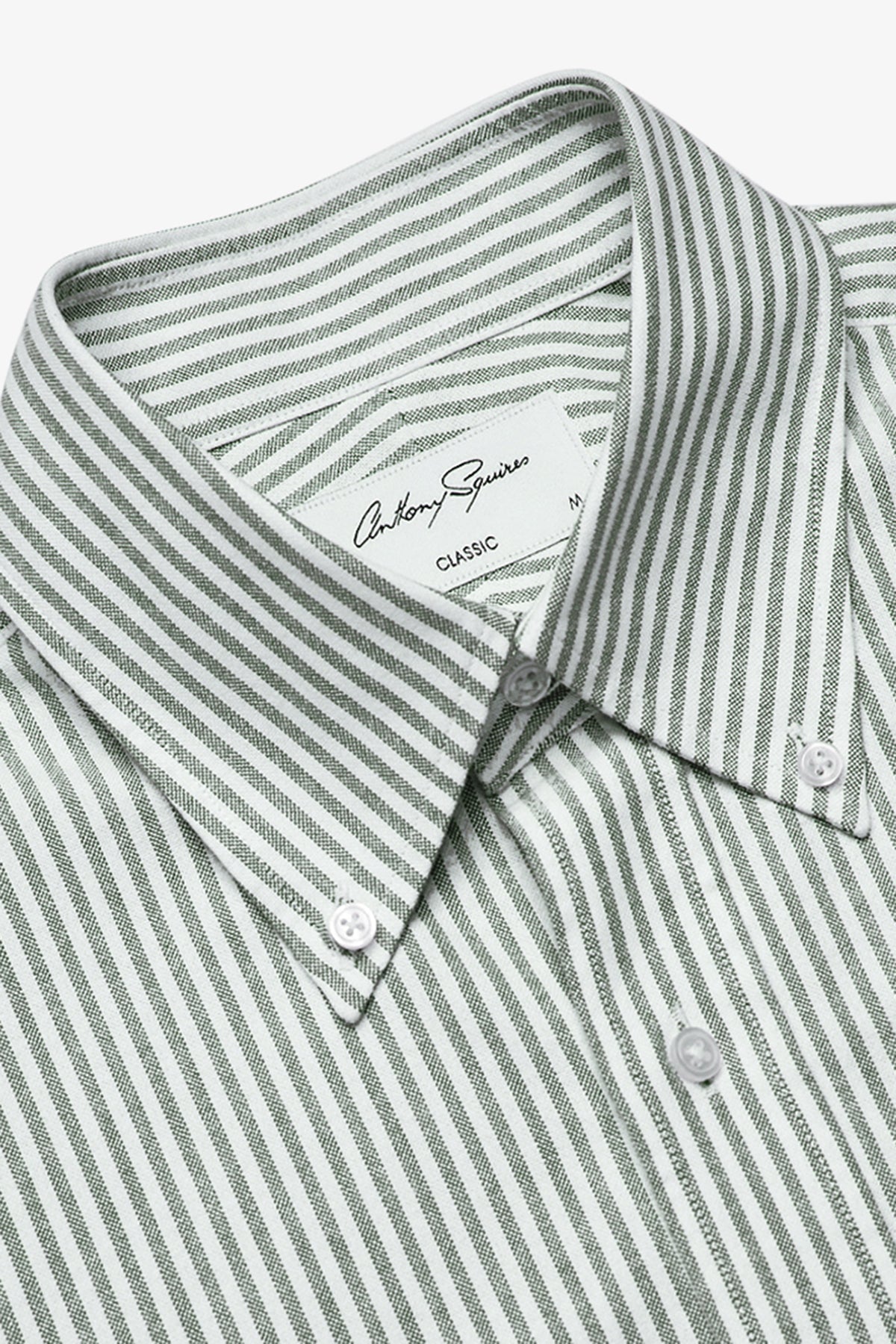 Dexter green stripe button down