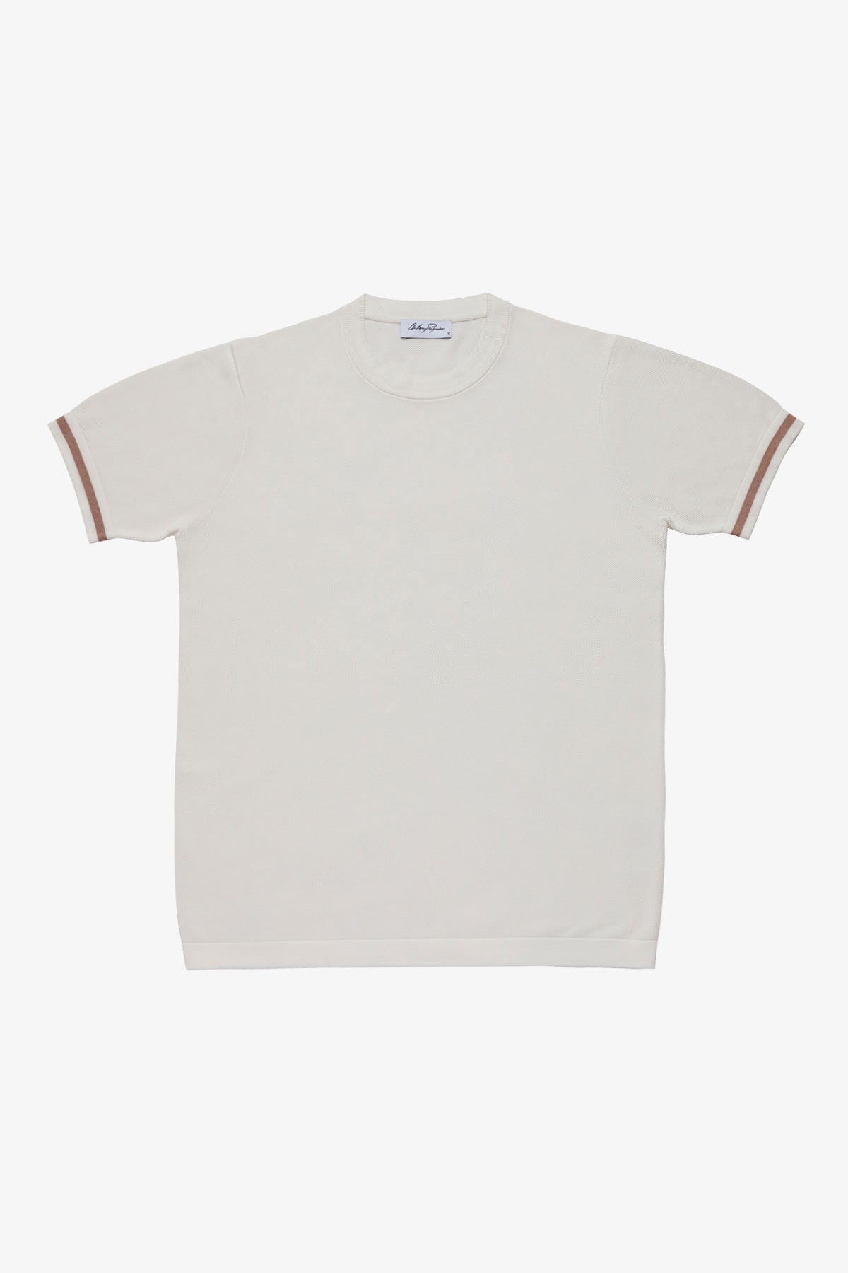 Knitted crew neck tee - White supima cotton