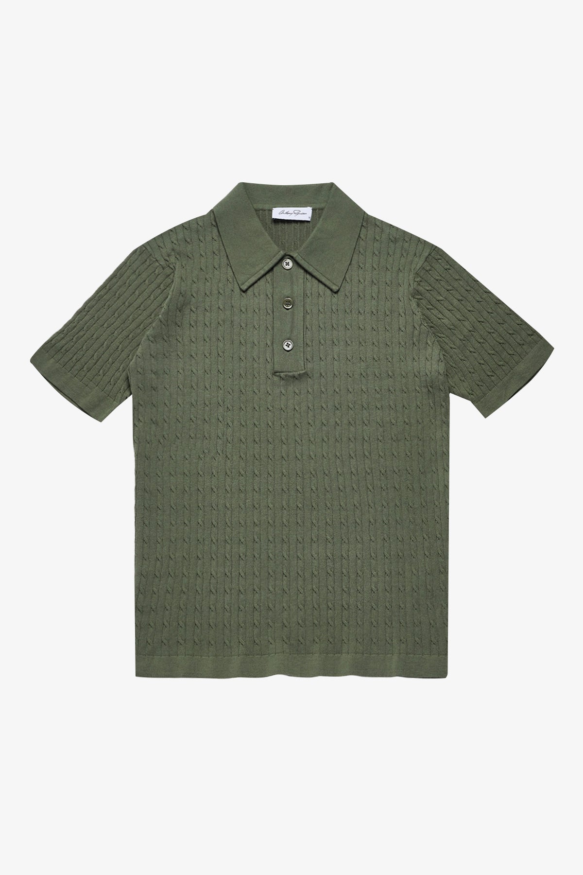 Evan olive knitted cable Polo