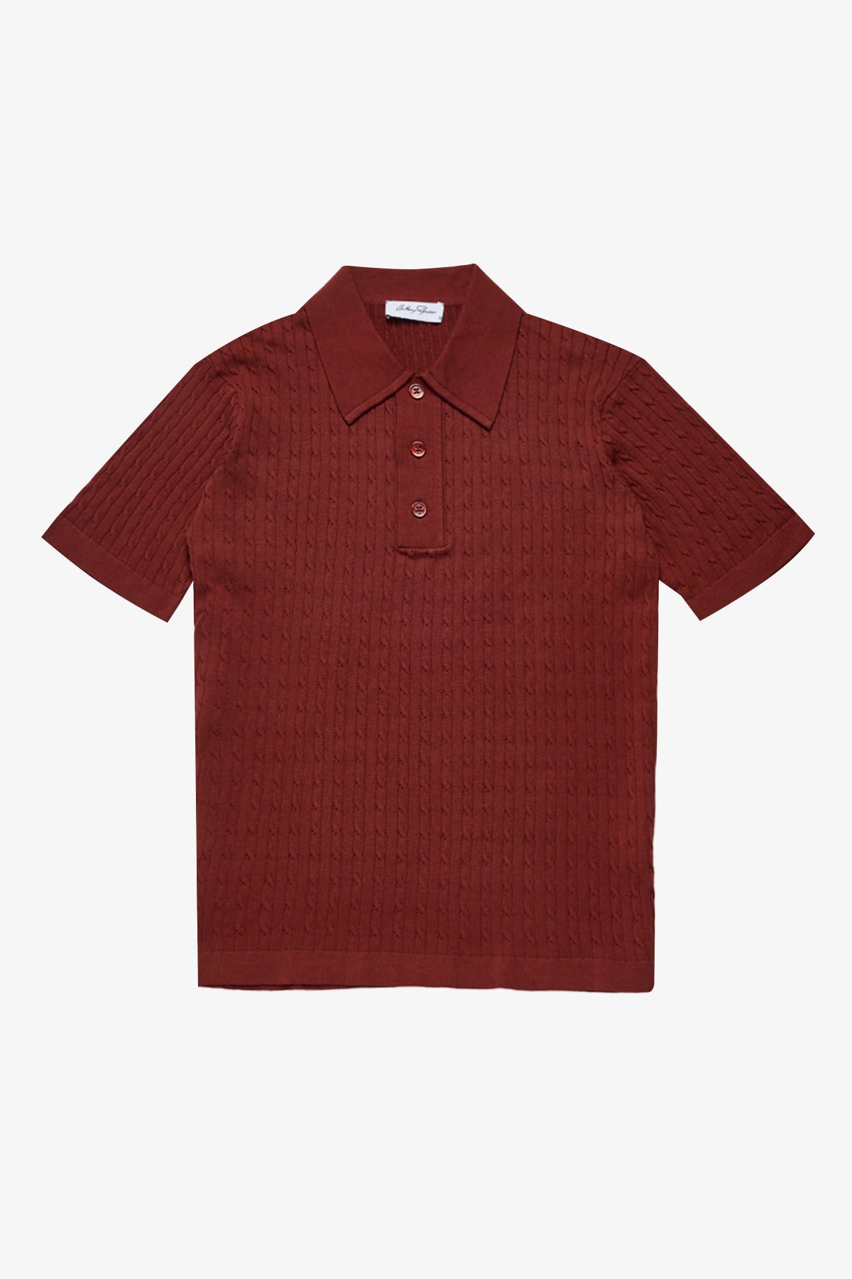 Evan burgundy knitted cable Polo