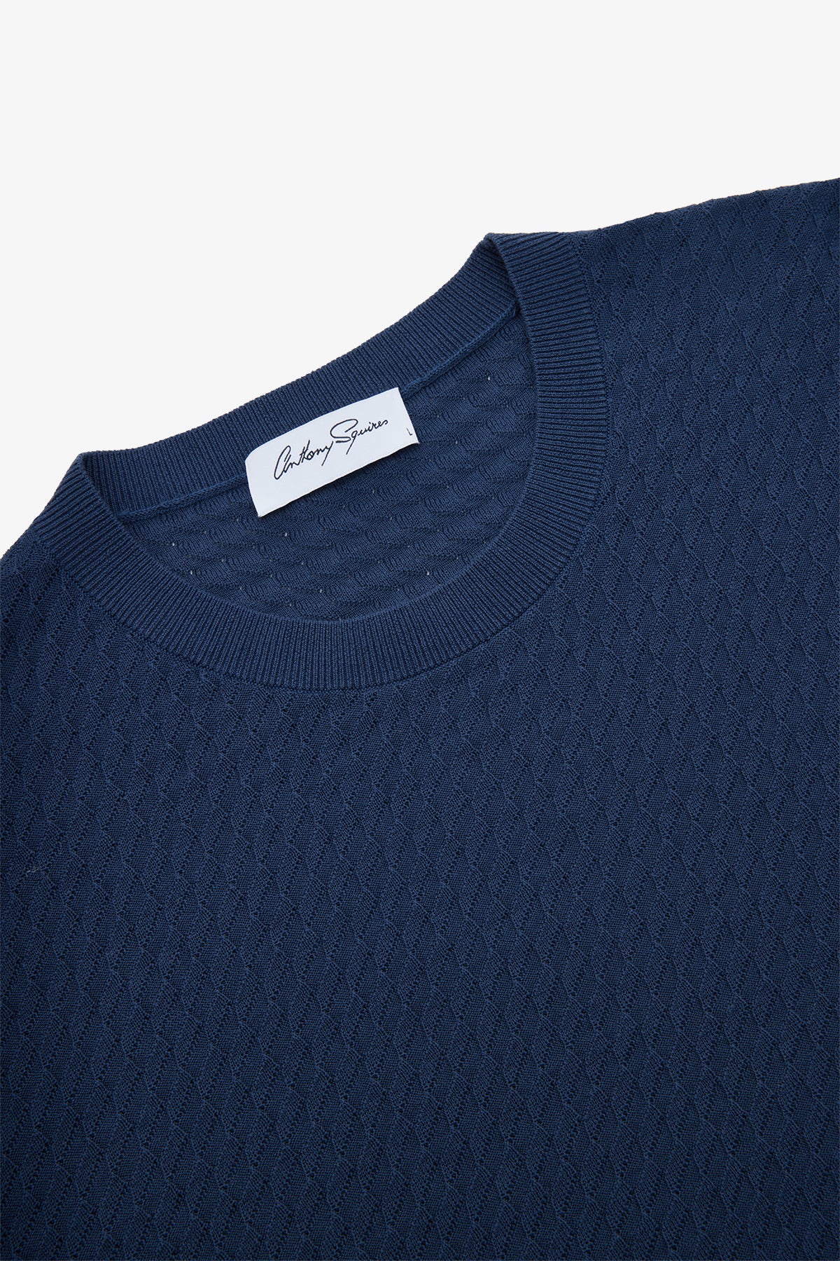 Axis - Mid Blue Crew Neck Knit