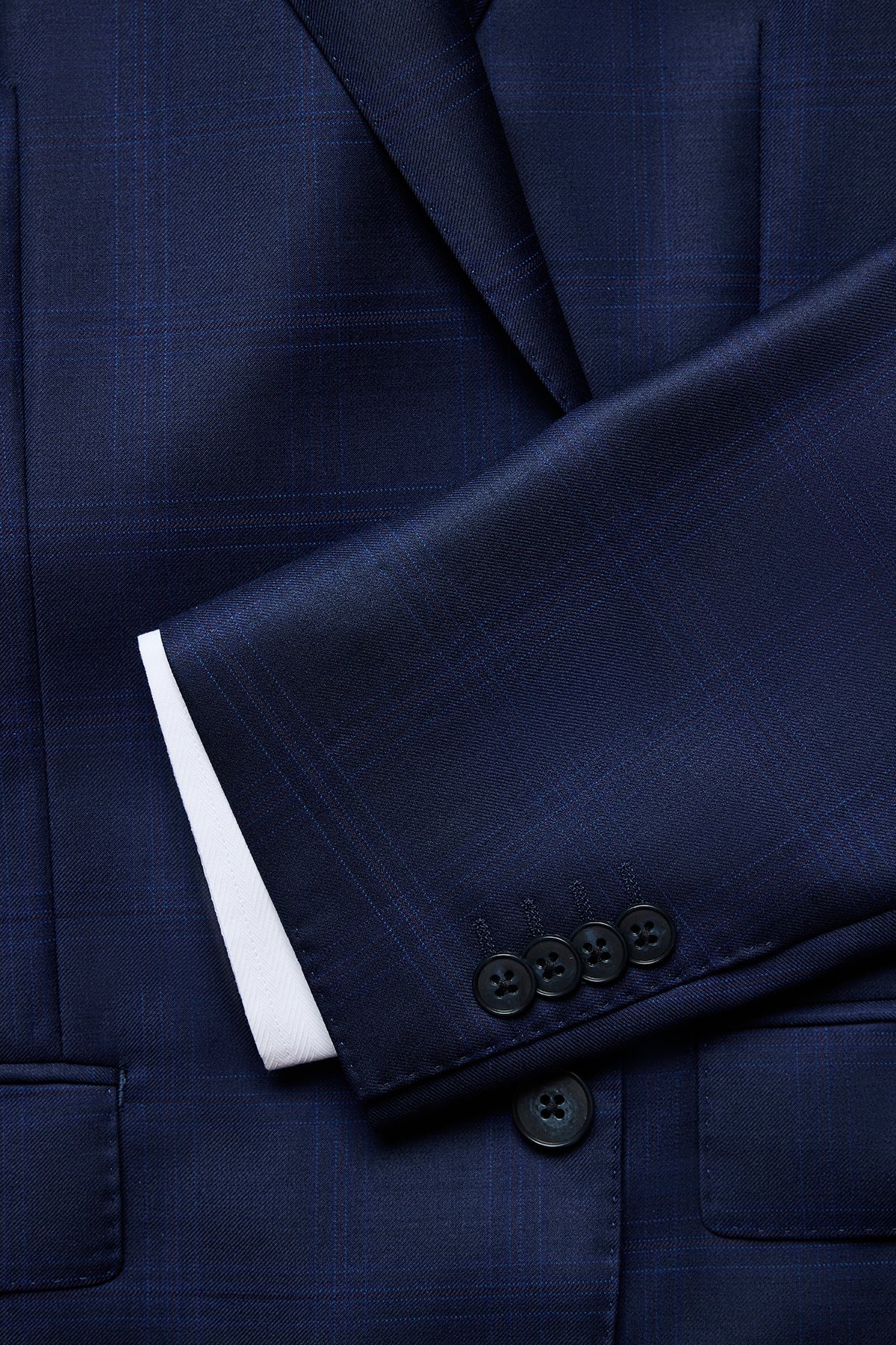Ives Suit - Fine Twill Shadow Check In Pure Wool, Super 110's