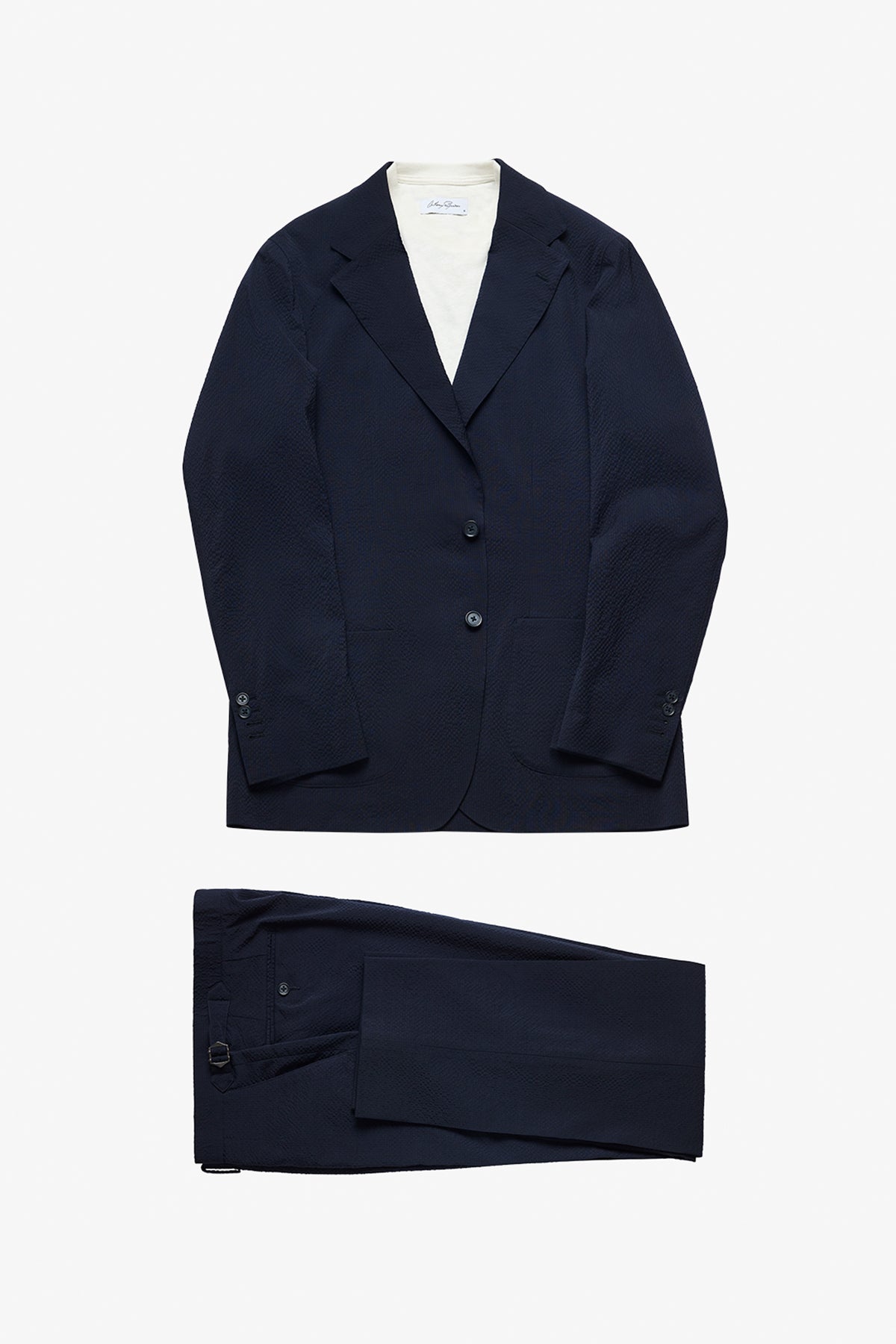 Lawson Suit - Unstructured Seersucker In Pure Wool, Super 100's