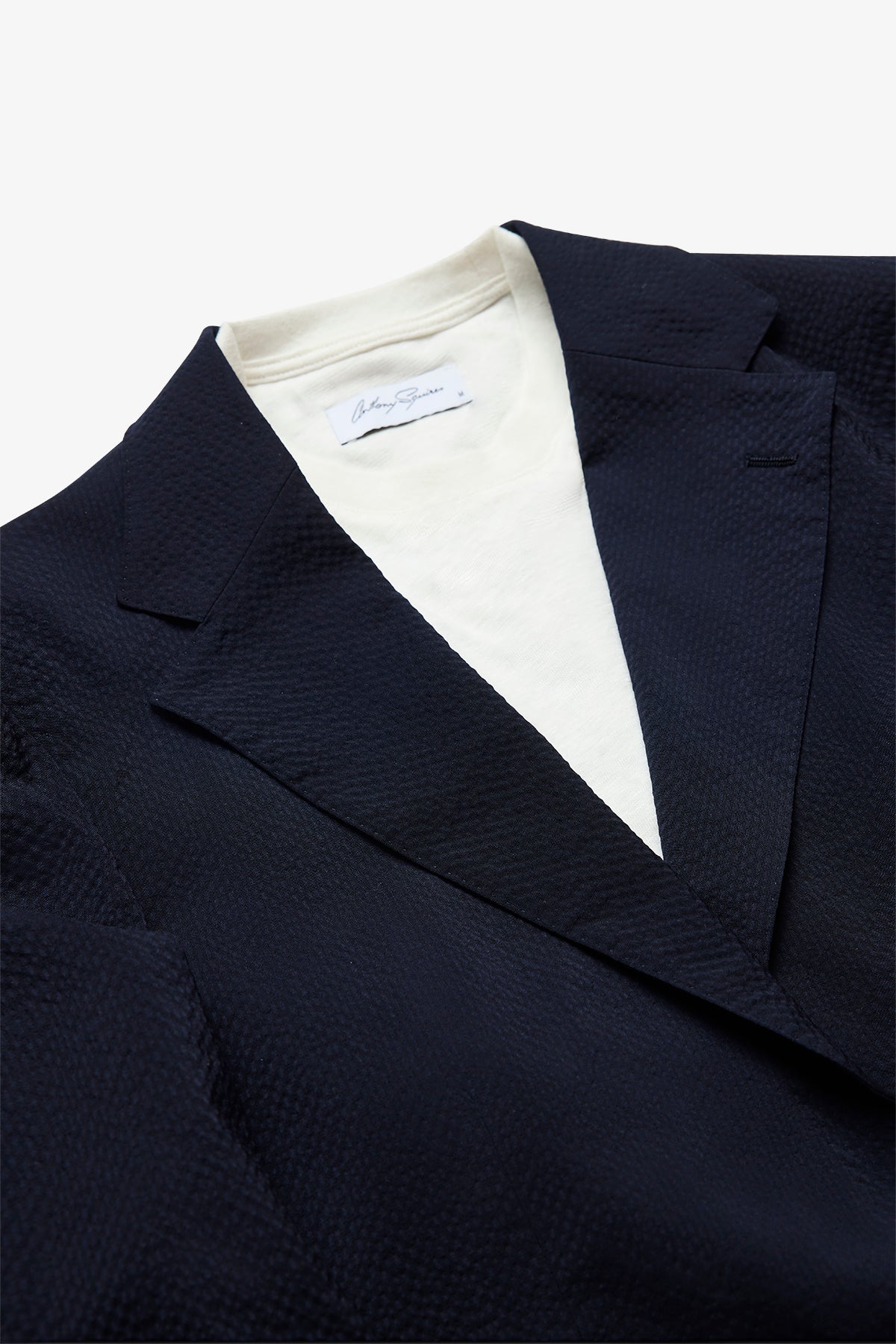 Lawson Suit - Unstructured Seersucker In Pure Wool, Super 100's