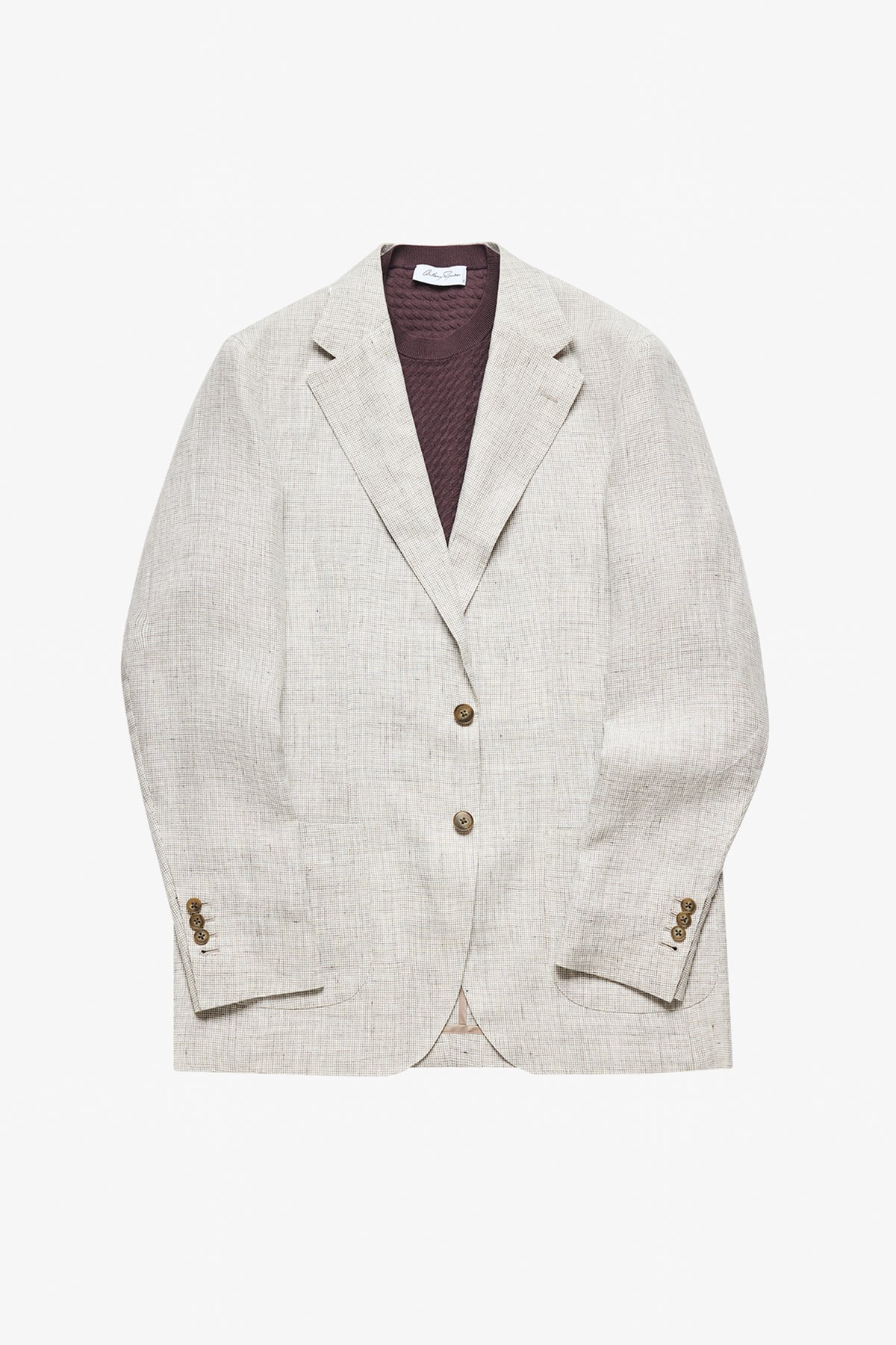 Leo Blazer - Unstructured Mutlicheck In Tropical Linen