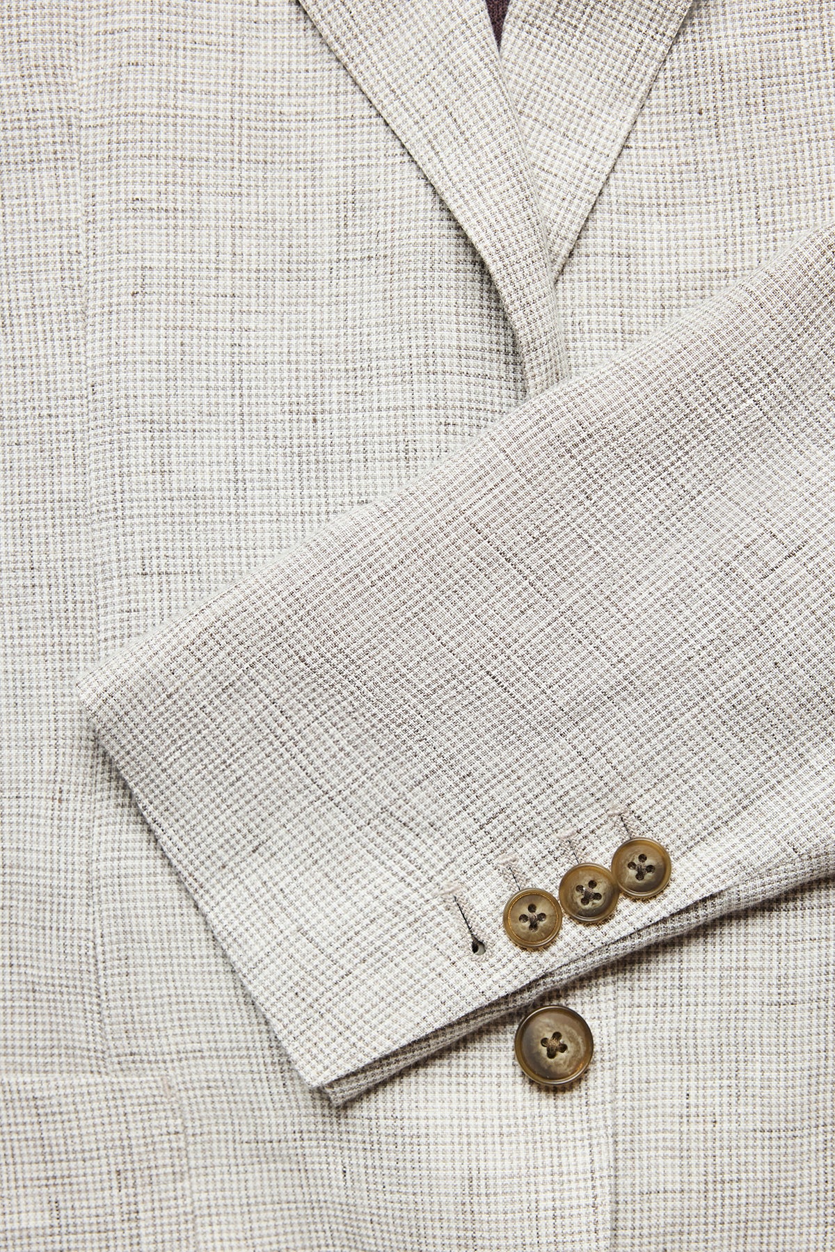 Leo Blazer - Unstructured Mutlicheck In Tropical Linen