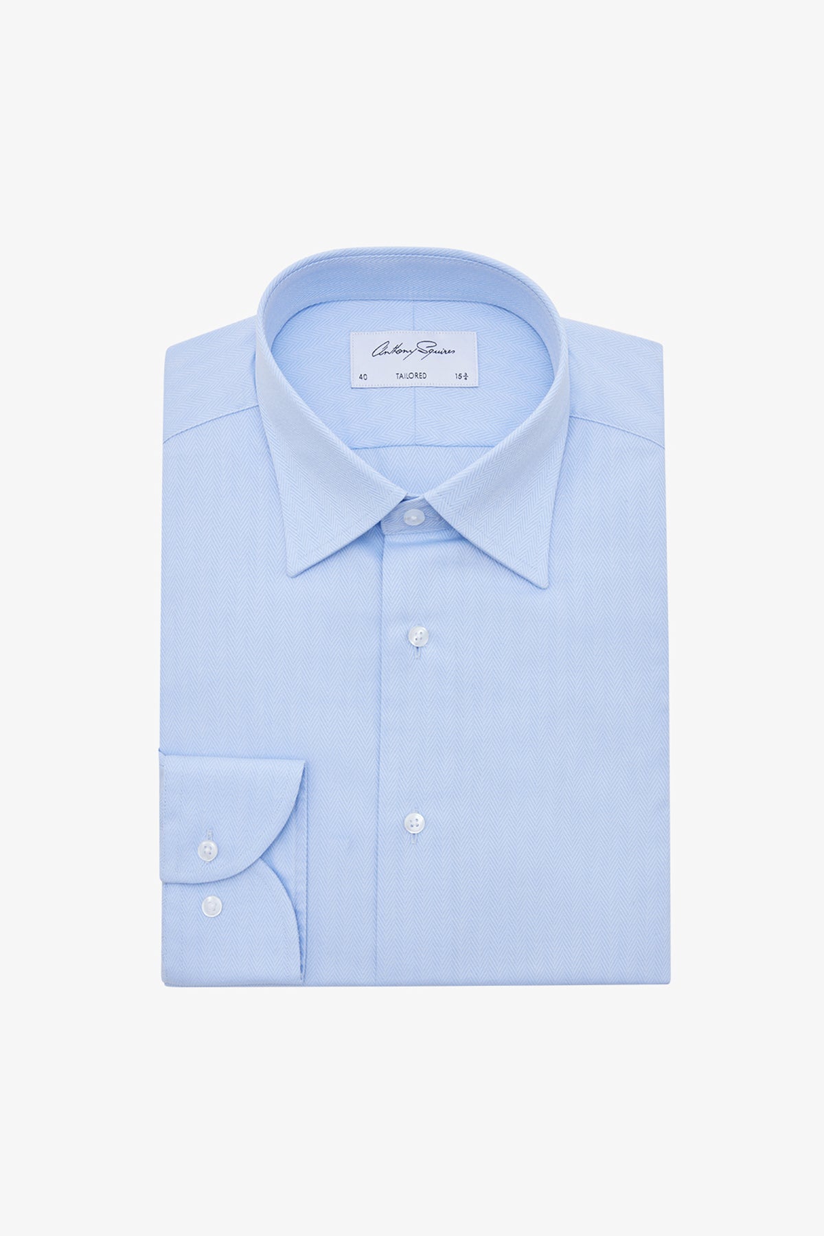 Norris Formal Shirt - Blue Herringbone