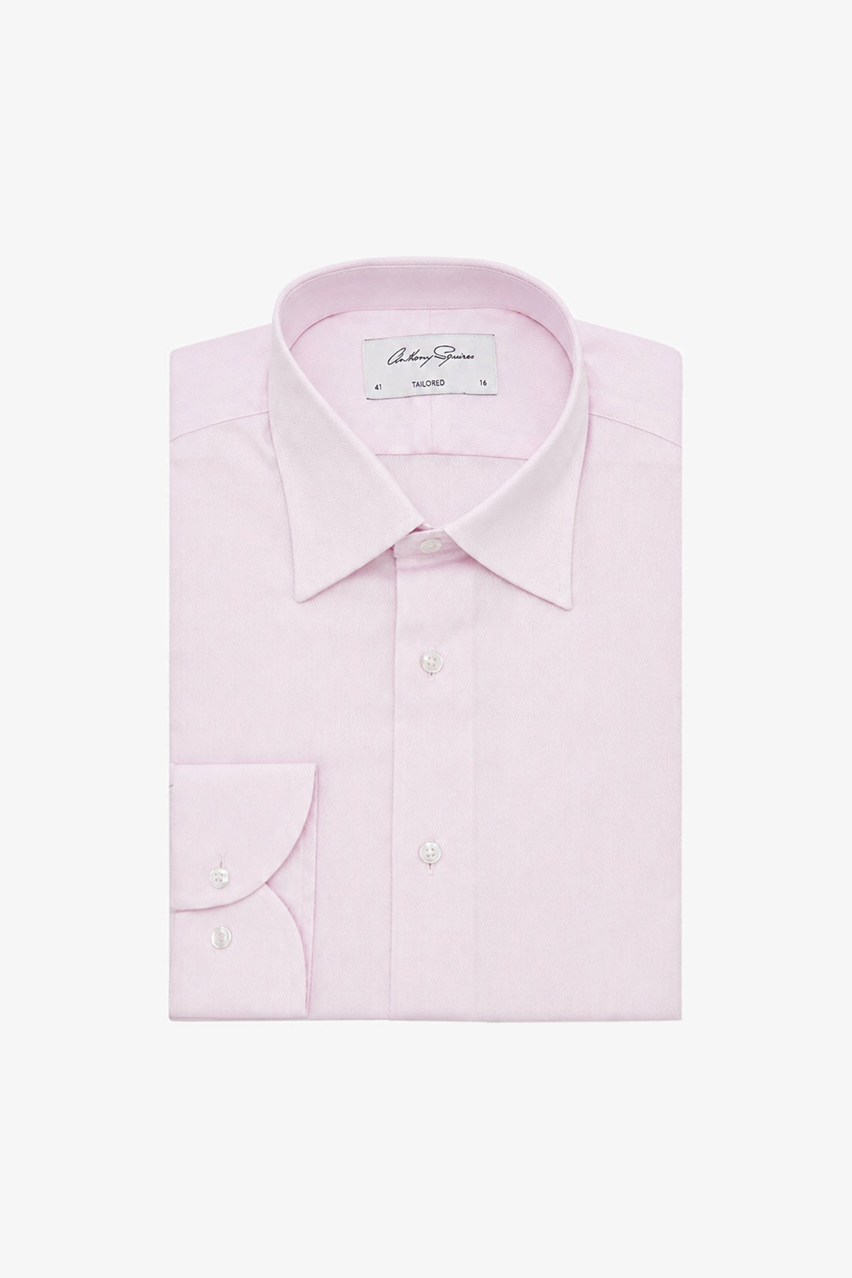 Norris Formal Shirt - Pink Herringbone
