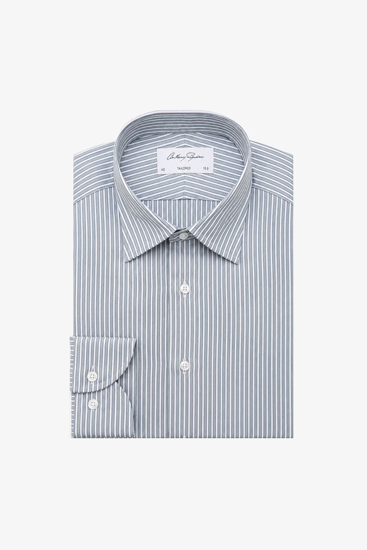Norris Formal Shirt - Green And White Stripe