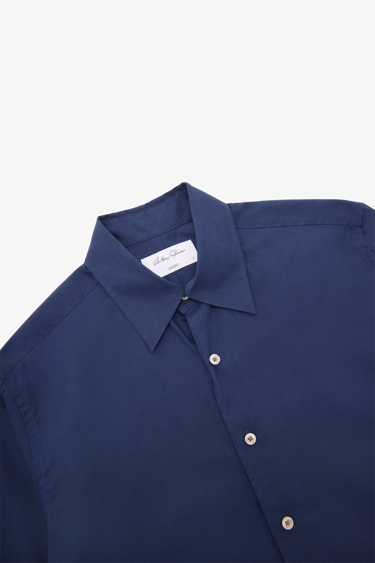 Quy - Blue Cotton/Linen Shirt