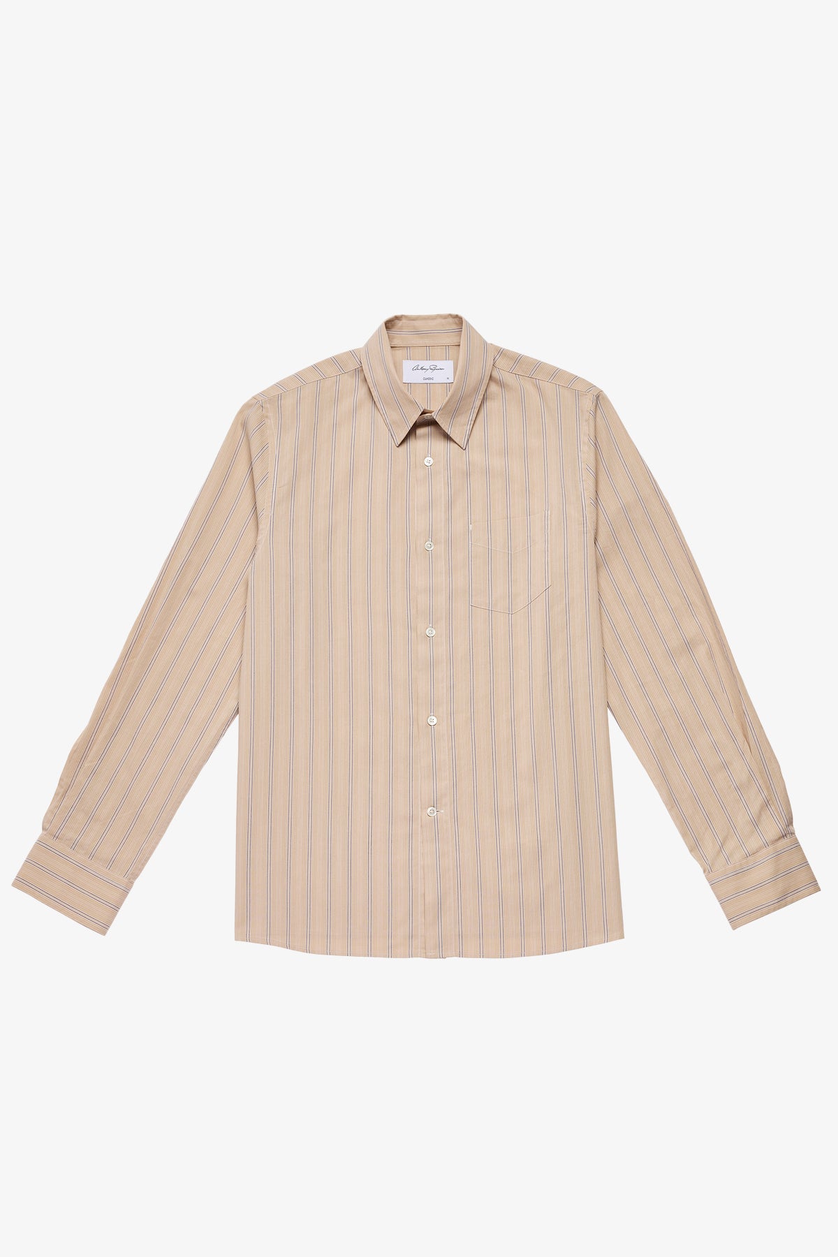 Frederic beige stripe poplin shirt