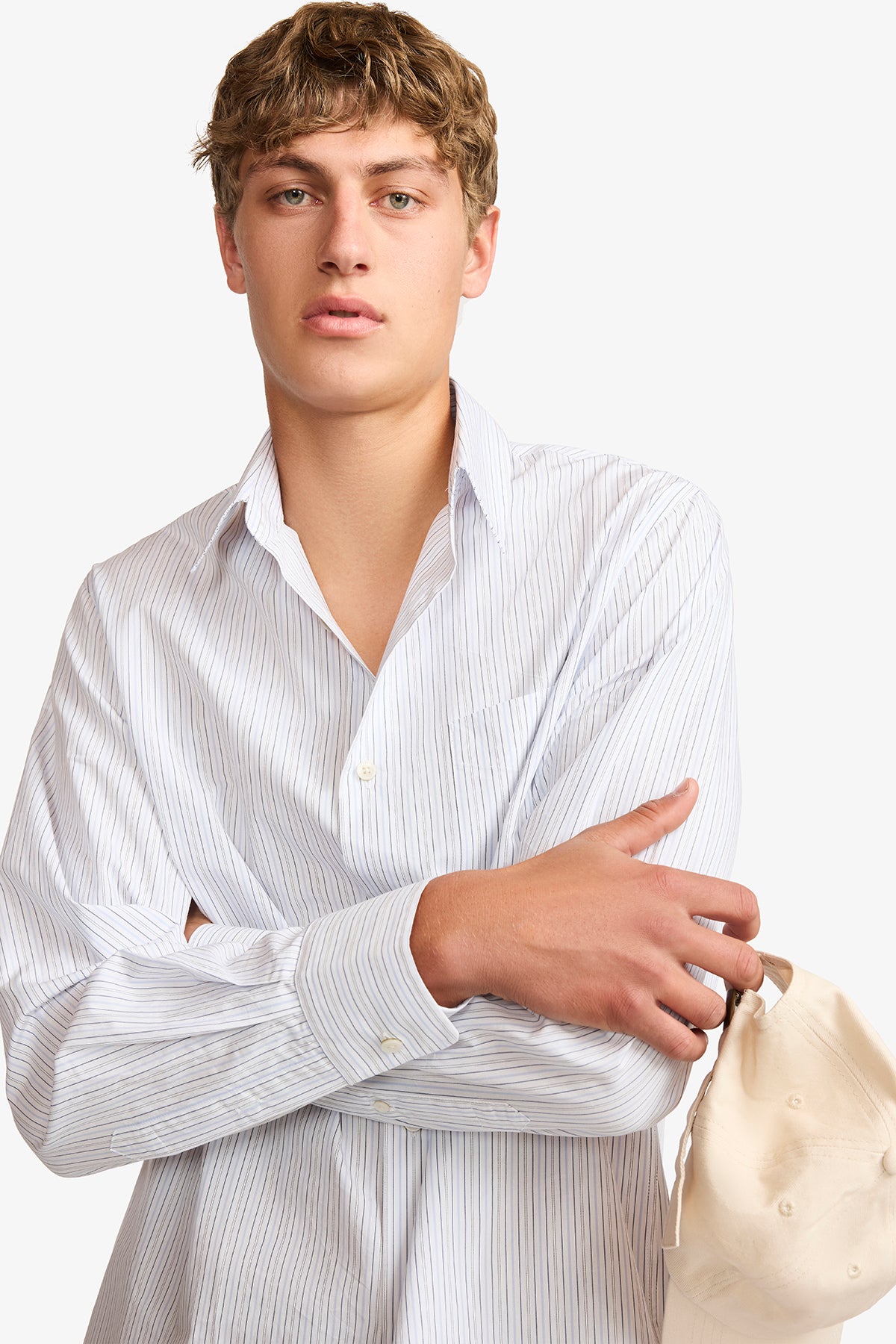 Frederic white stripe poplin shirt