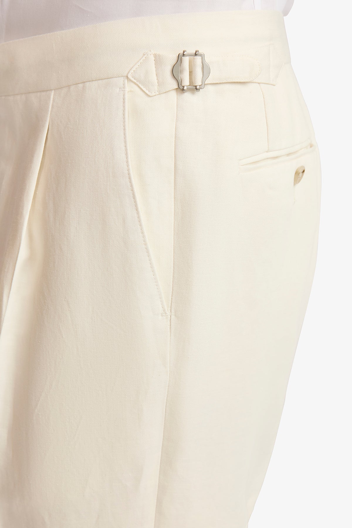 Gian trousers - Linen/cotton in Soft ivory