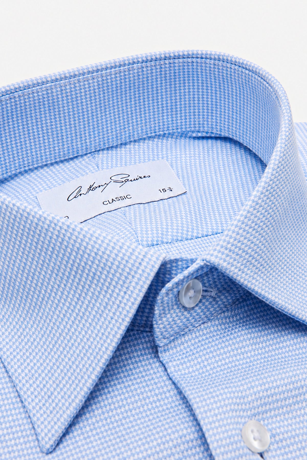 Gus Formal Shirt - Blue Micro Houndstooth