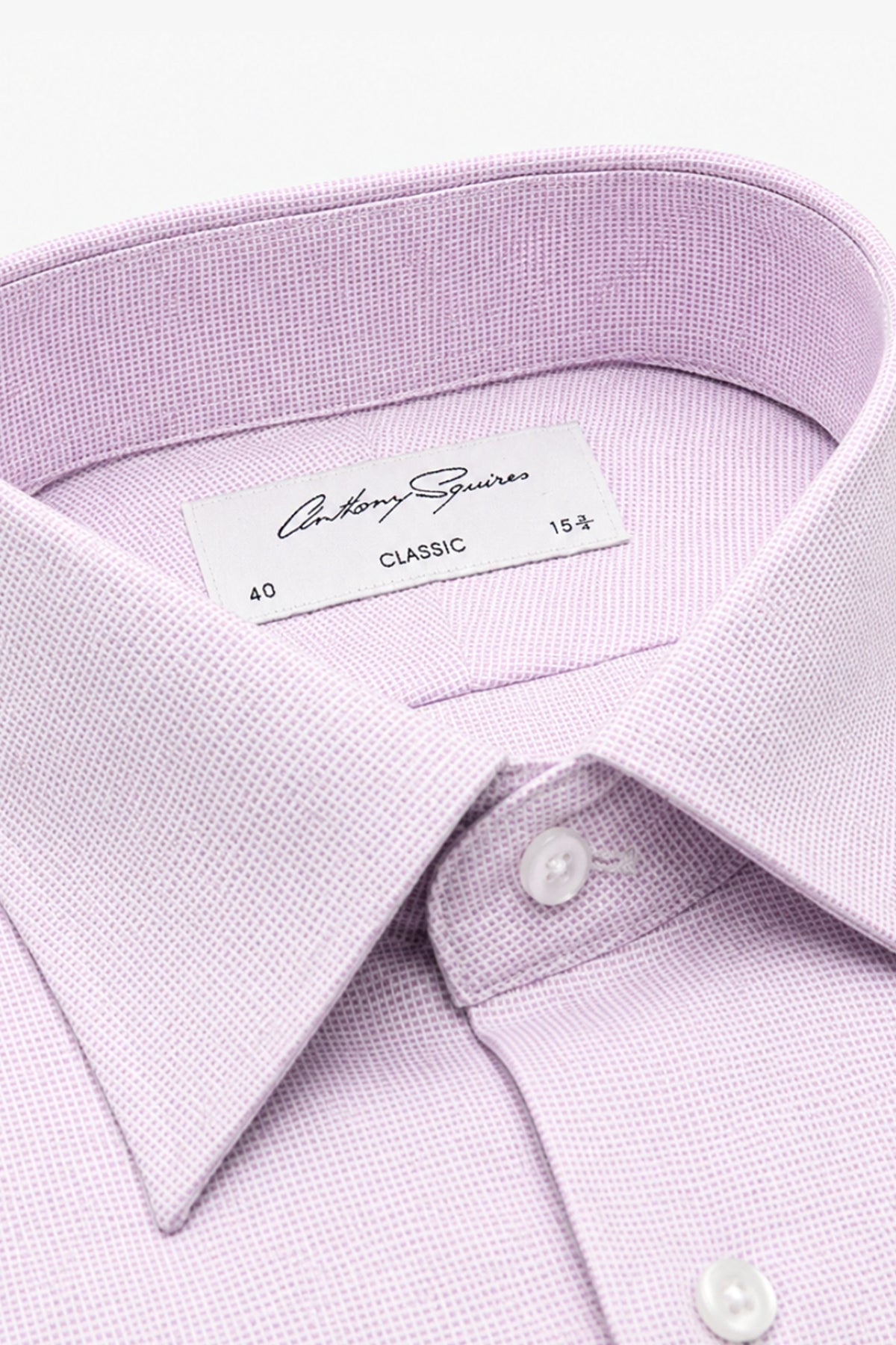 Gus Formal Shirt - Lilac Pink Microdesign