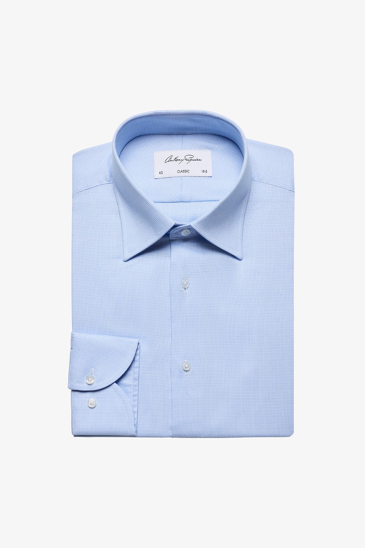 Gus Formal Shirt - Blue Microdesign