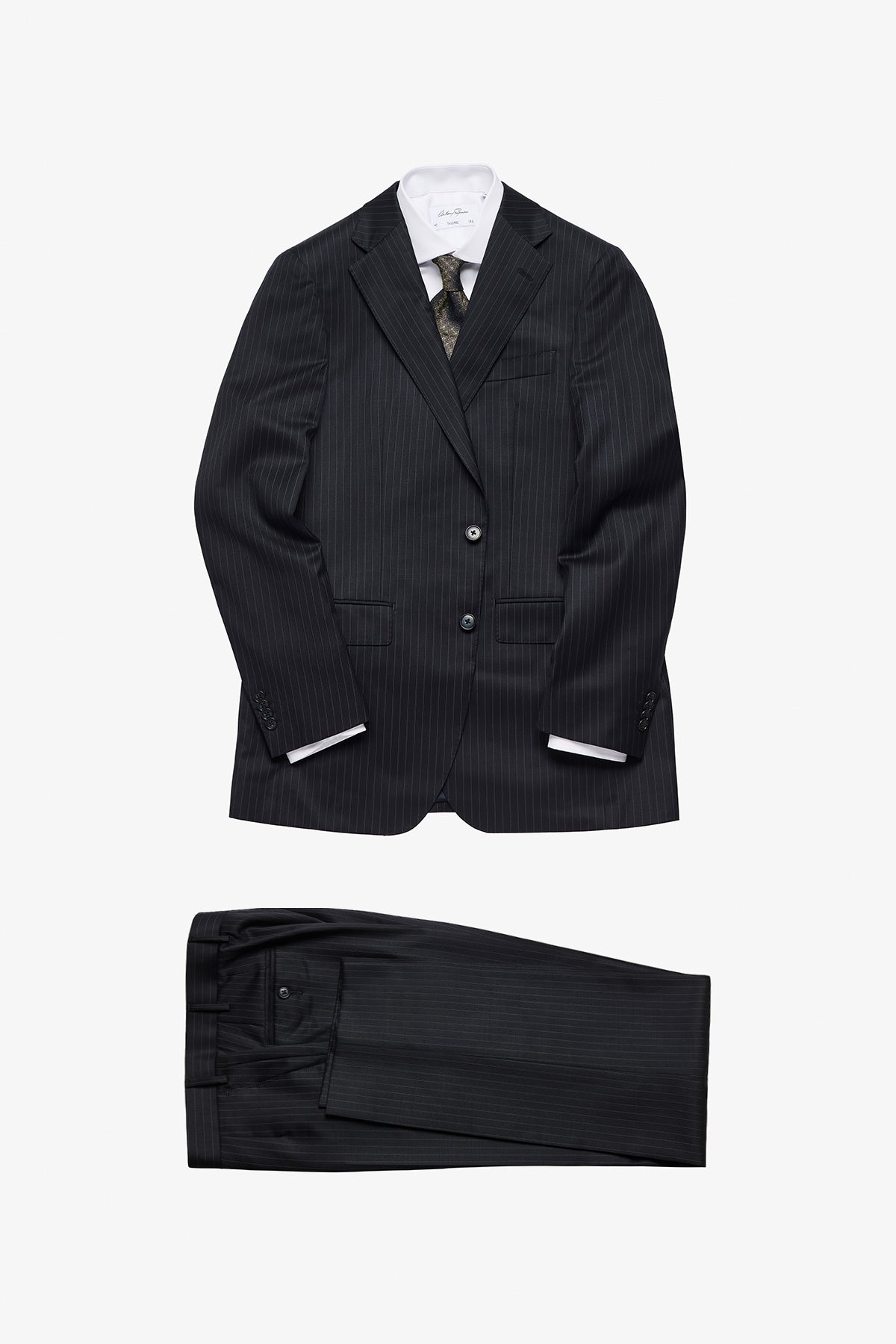 Kennedy Suit - Navy Twill Pinstripe In Pure Wool, Super 100's