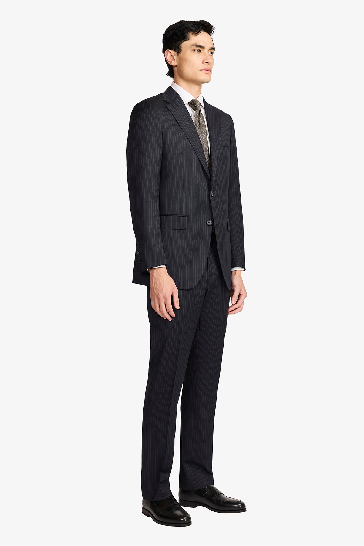 Kennedy Suit - Navy Twill Pinstripe In Pure Wool, Super 100's