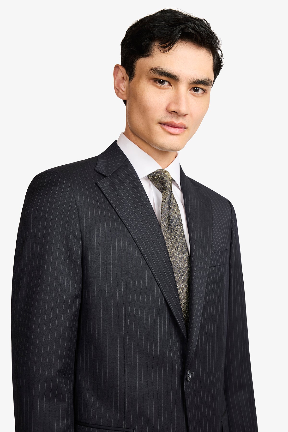Kennedy Suit - Navy Twill Pinstripe In Pure Wool, Super 100's