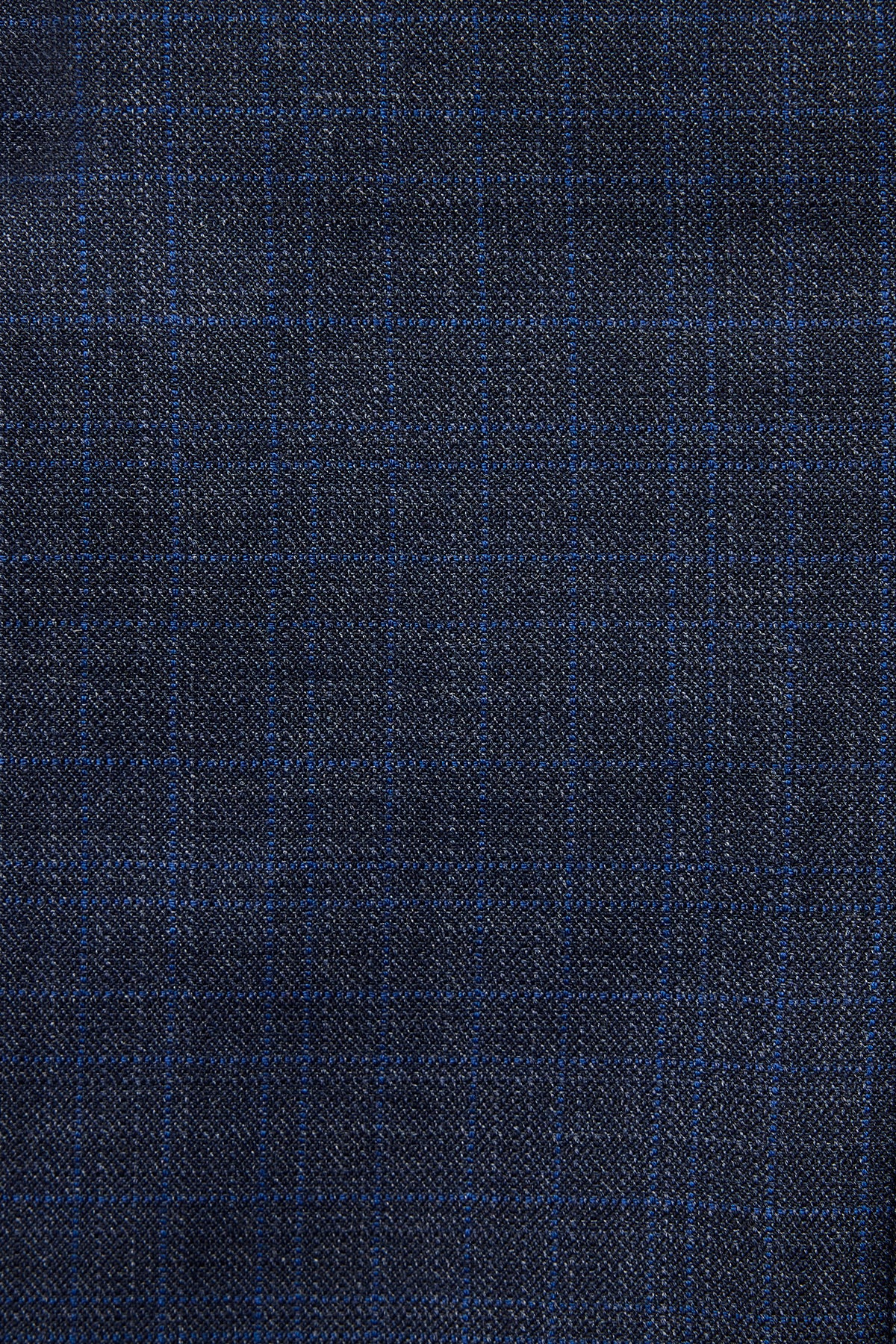 Kennedy Suit - Blue Tonal Multicheck In Pure Wool, Super 110's