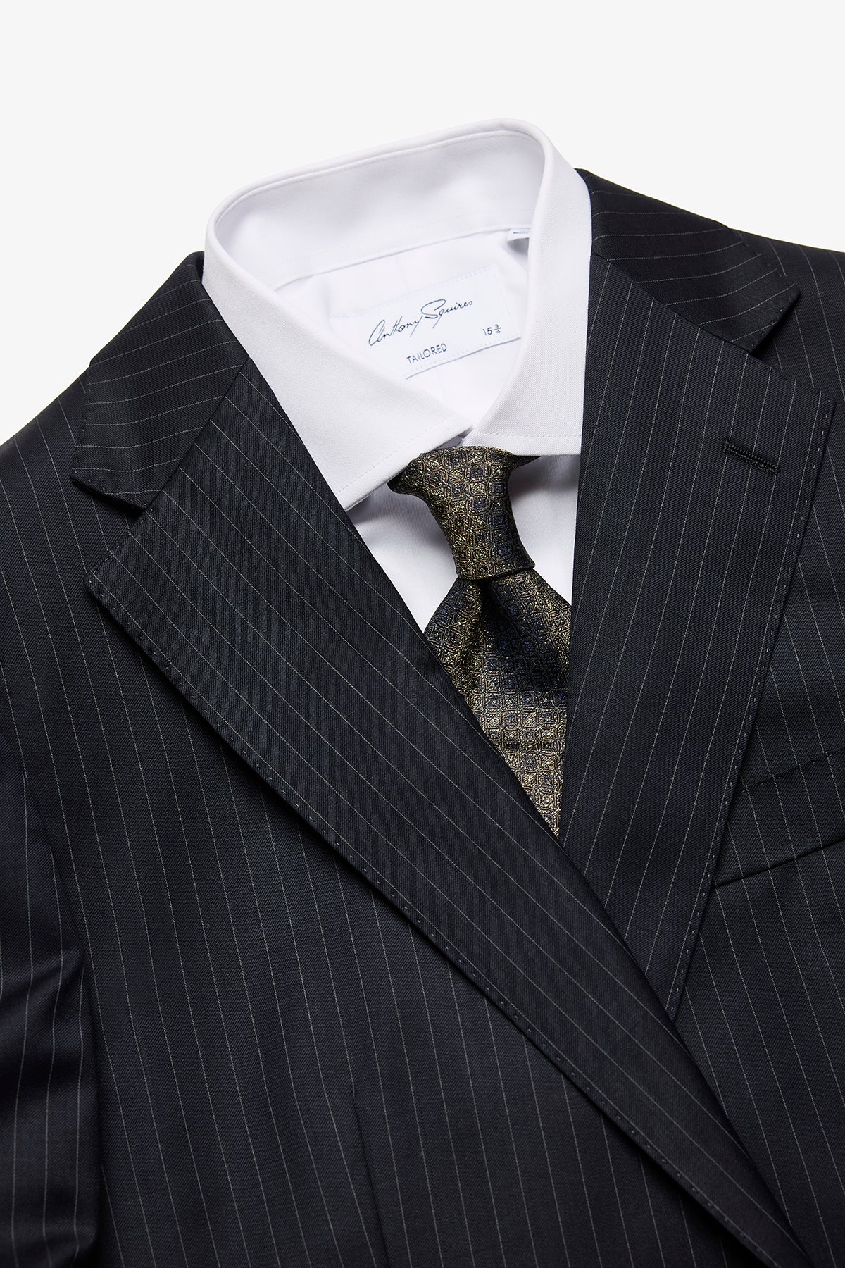 Kennedy Suit - Navy Twill Pinstripe In Pure Wool, Super 100's