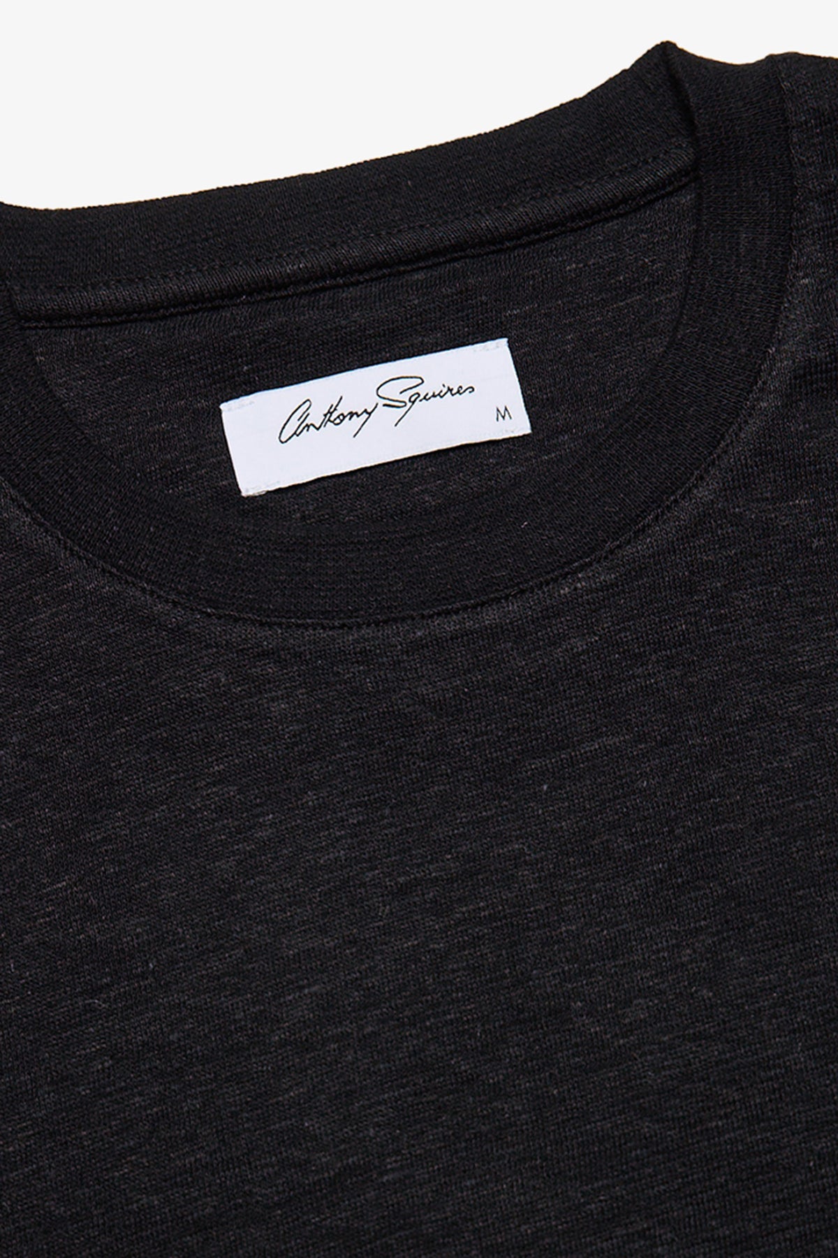 Black linen blend tee