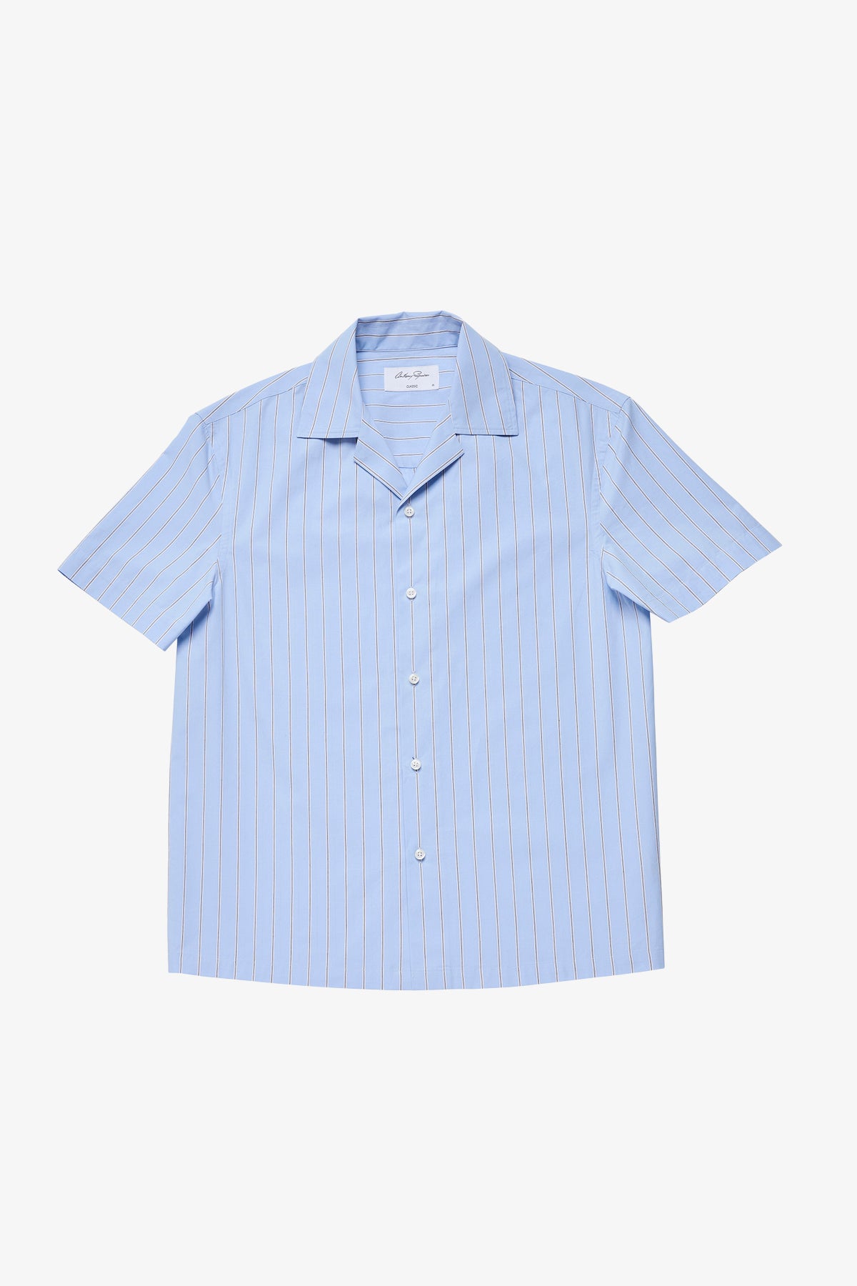 Ly blue stripe poplin  S/S shirt