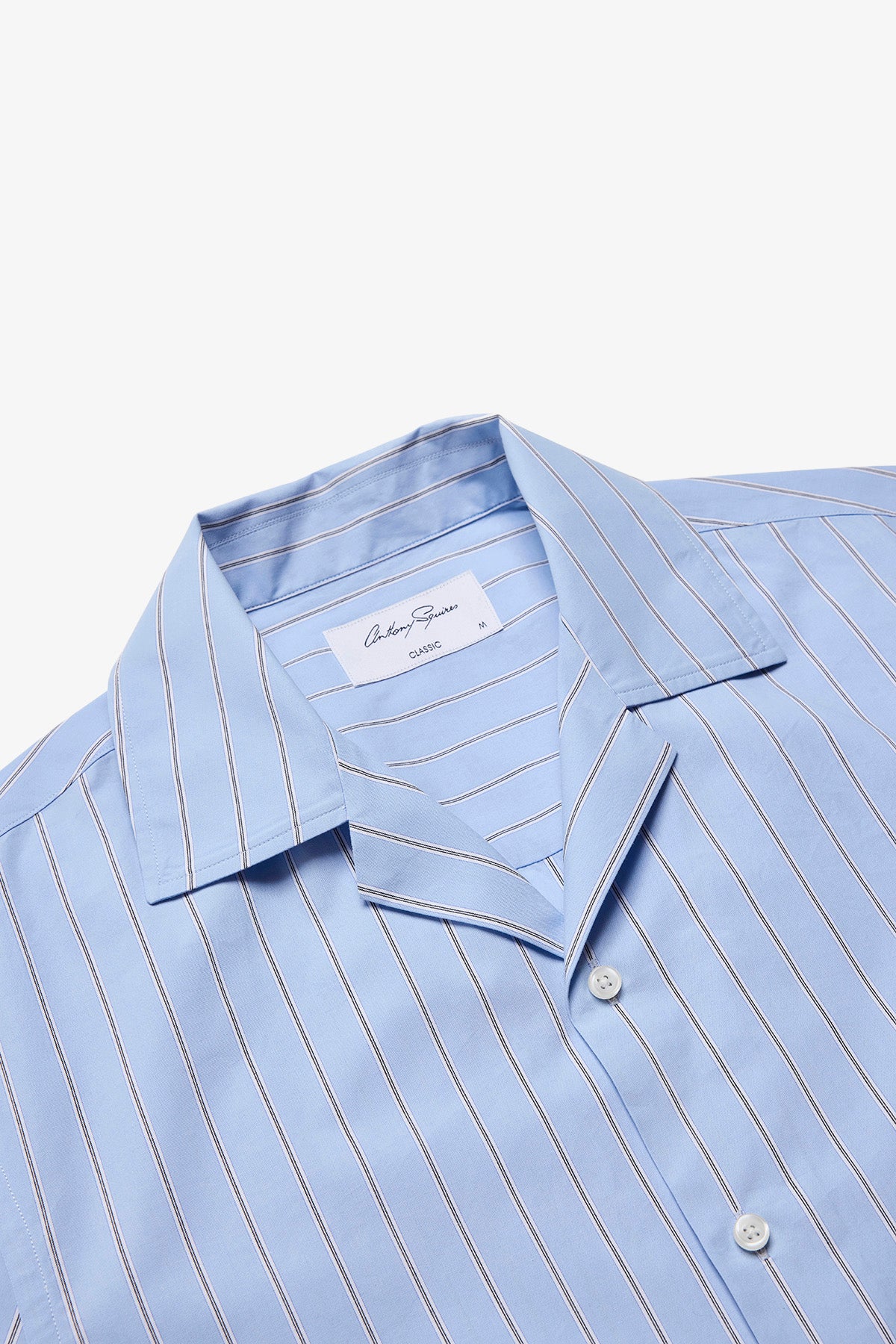 Ly blue stripe poplin  S/S shirt