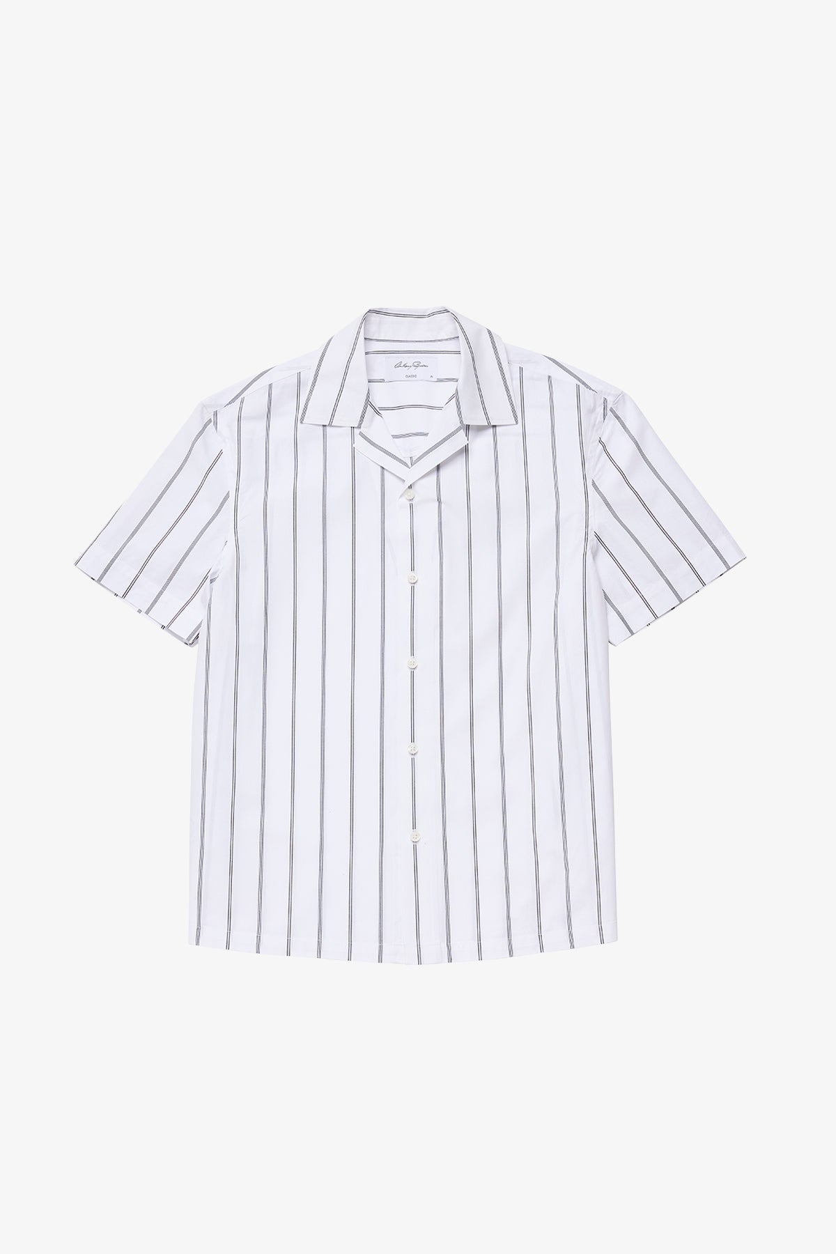 Ly white stripe poplin  S/S shirt