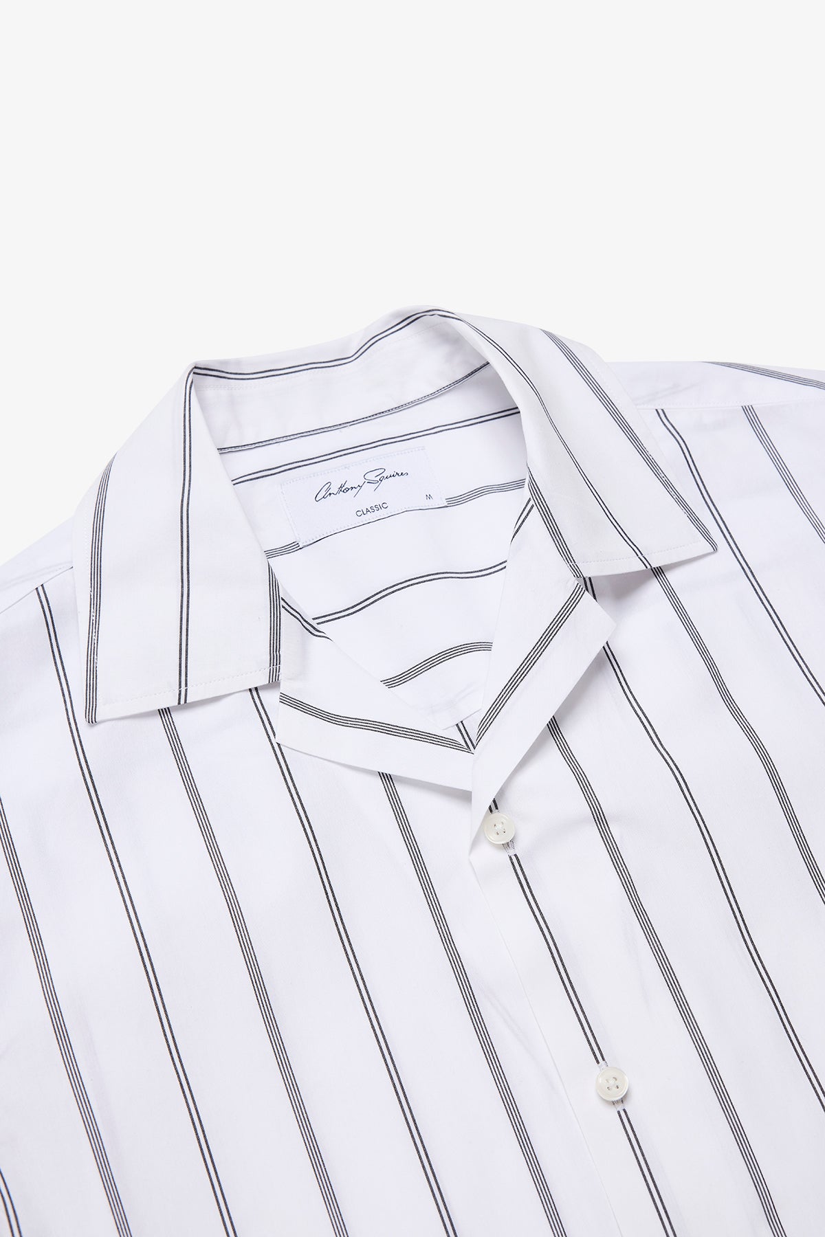 Ly white stripe poplin  S/S shirt