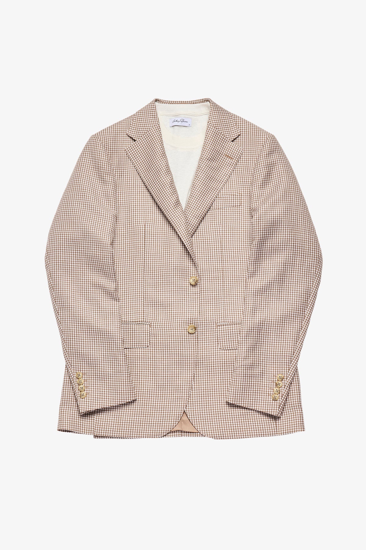 Marcus blazer - Wool/linen in brown houndstooth