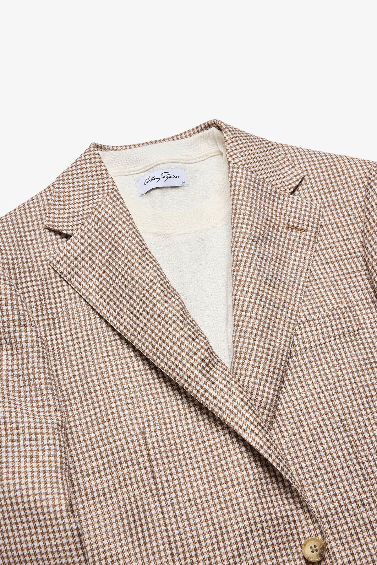 Marcus blazer - Wool/linen in brown houndstooth