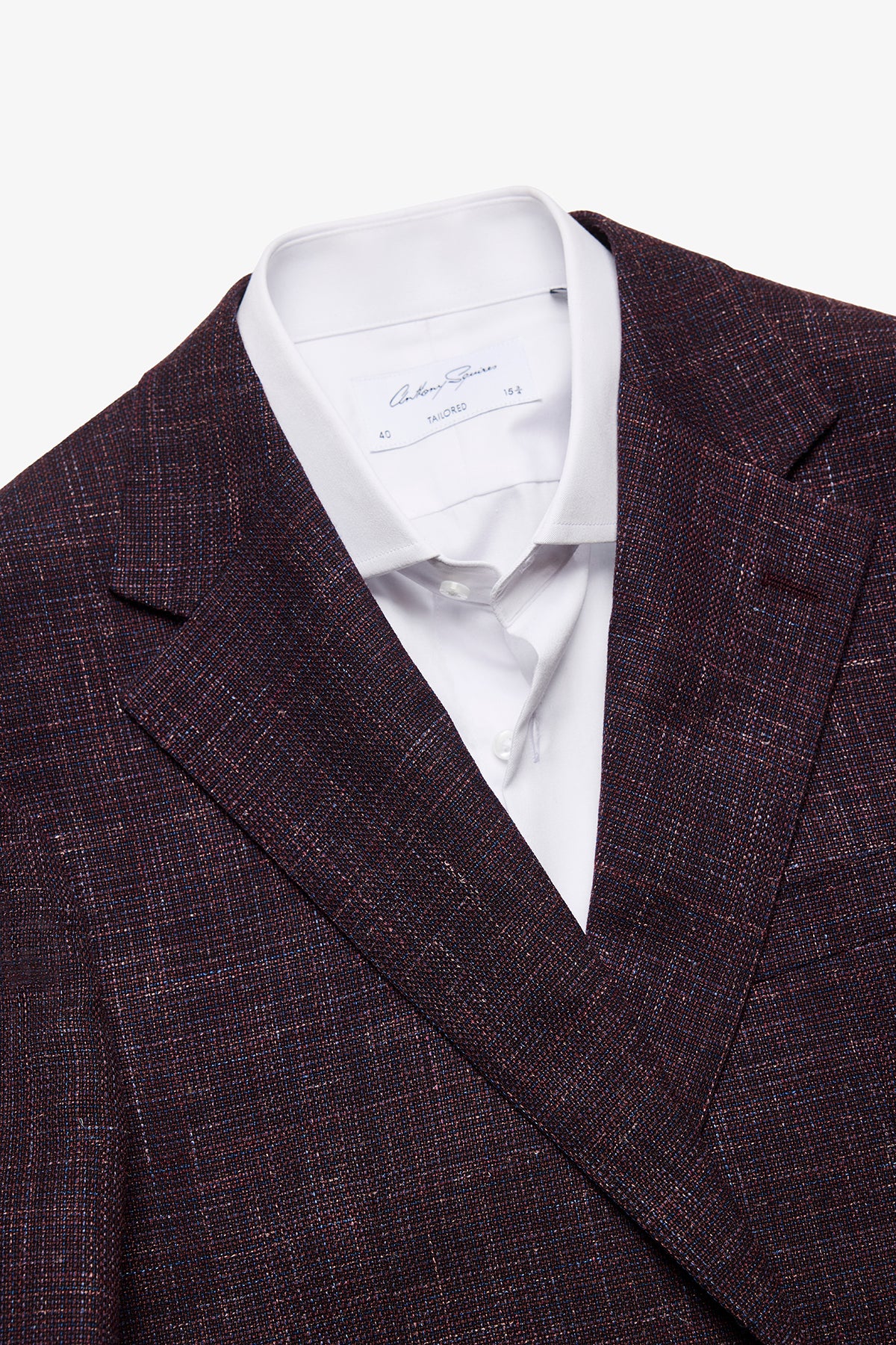 Marcus Blazer - Wool/Linen In Burgundy With Textured Slub Effect