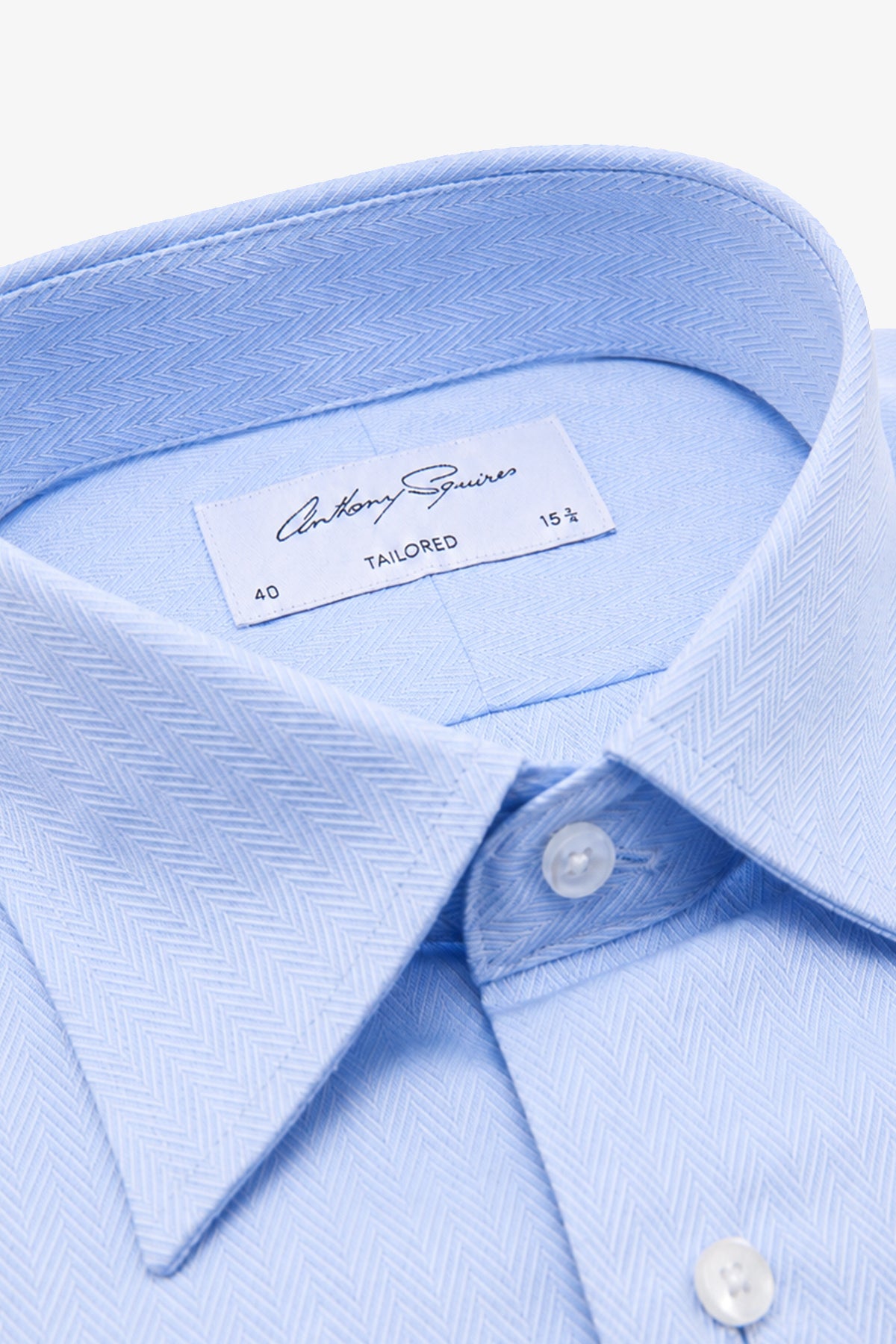Norris Formal Shirt - Blue Herringbone