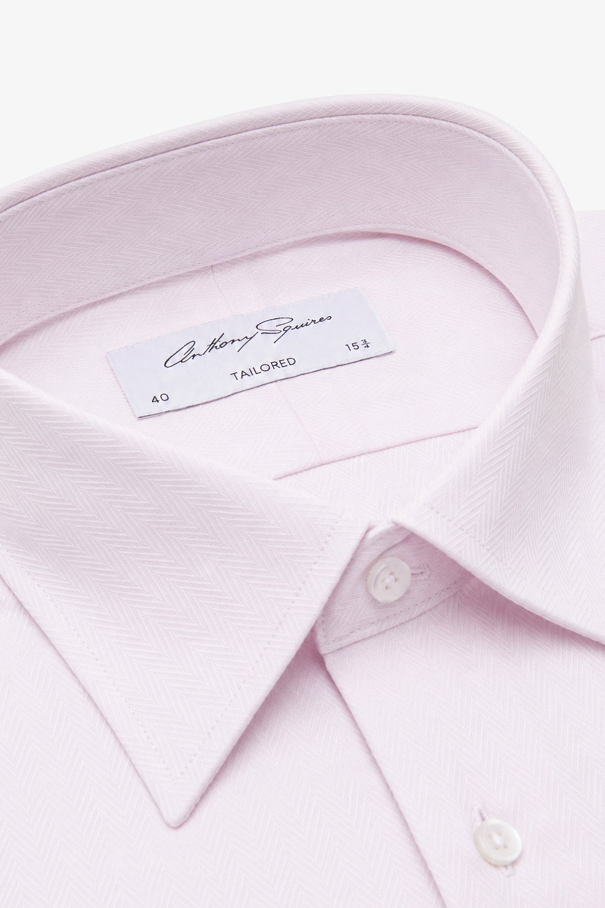Norris Formal Shirt - Pink Herringbone