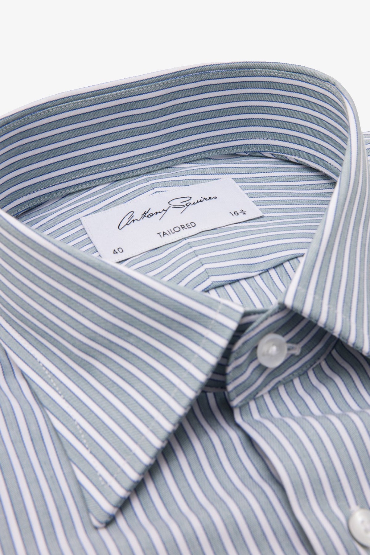 Norris Formal Shirt - Green And White Stripe