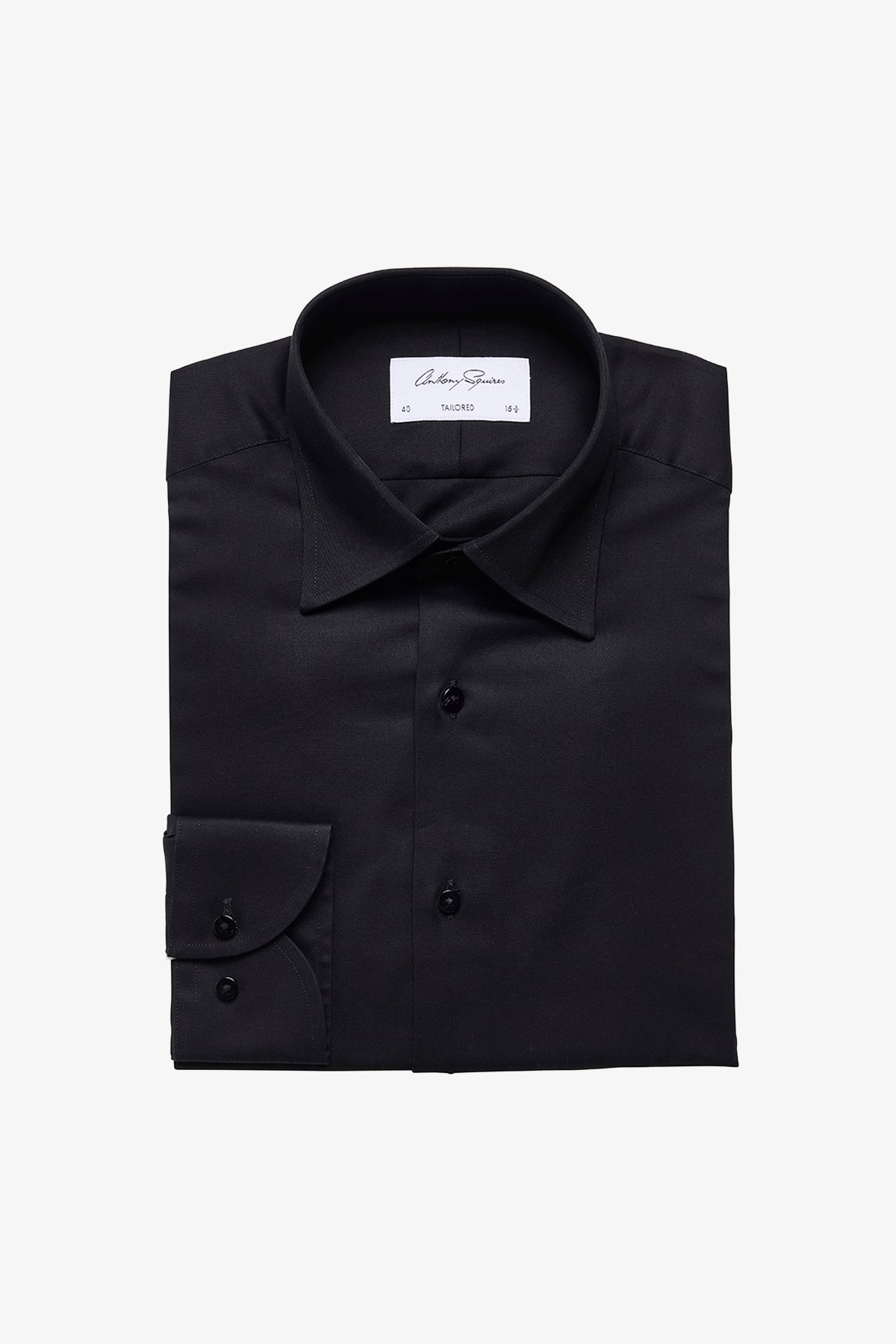 Norris formal shirt - fine black twill