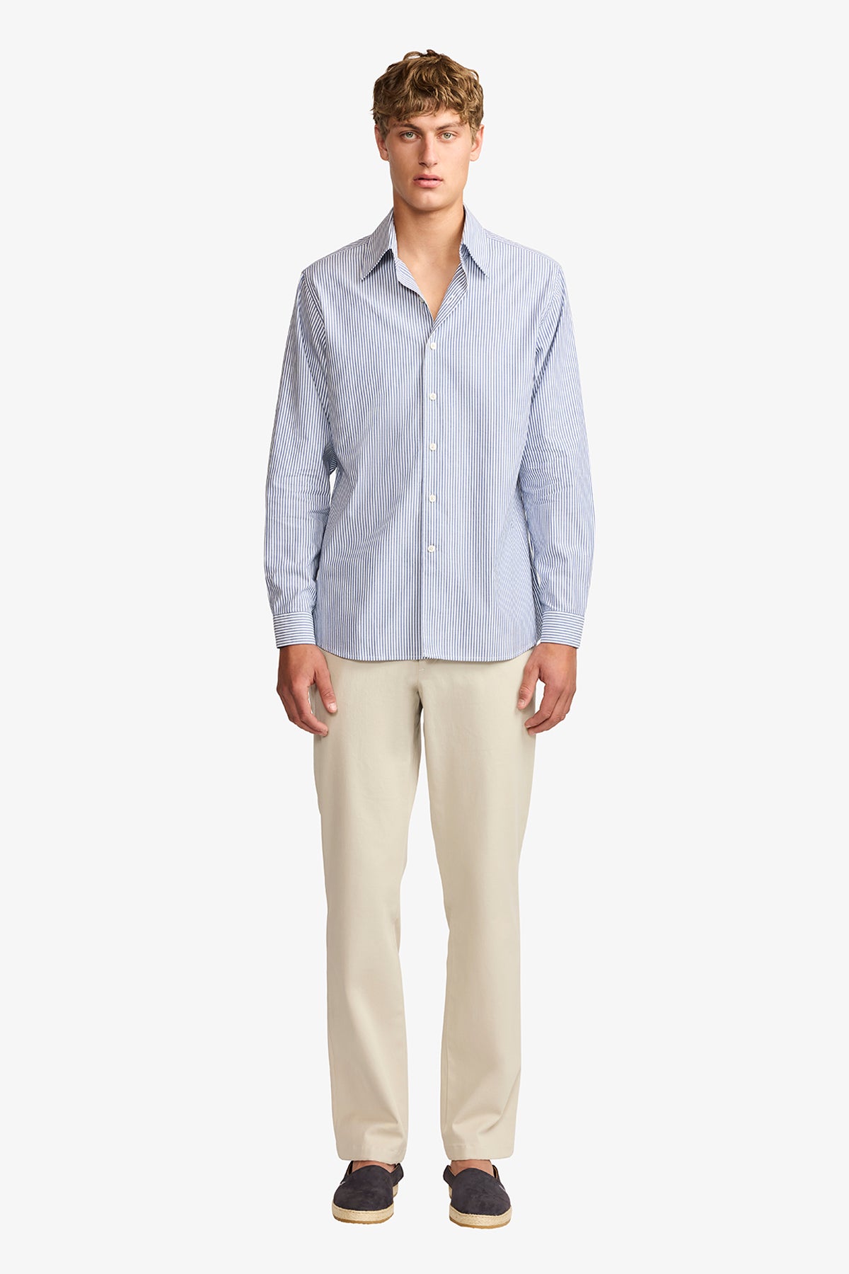 Quy blue twill stripe shirt